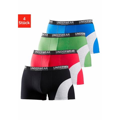 Authentic Underwear Le Jogger boxershort (set van 4), met contrastkleurige inzet