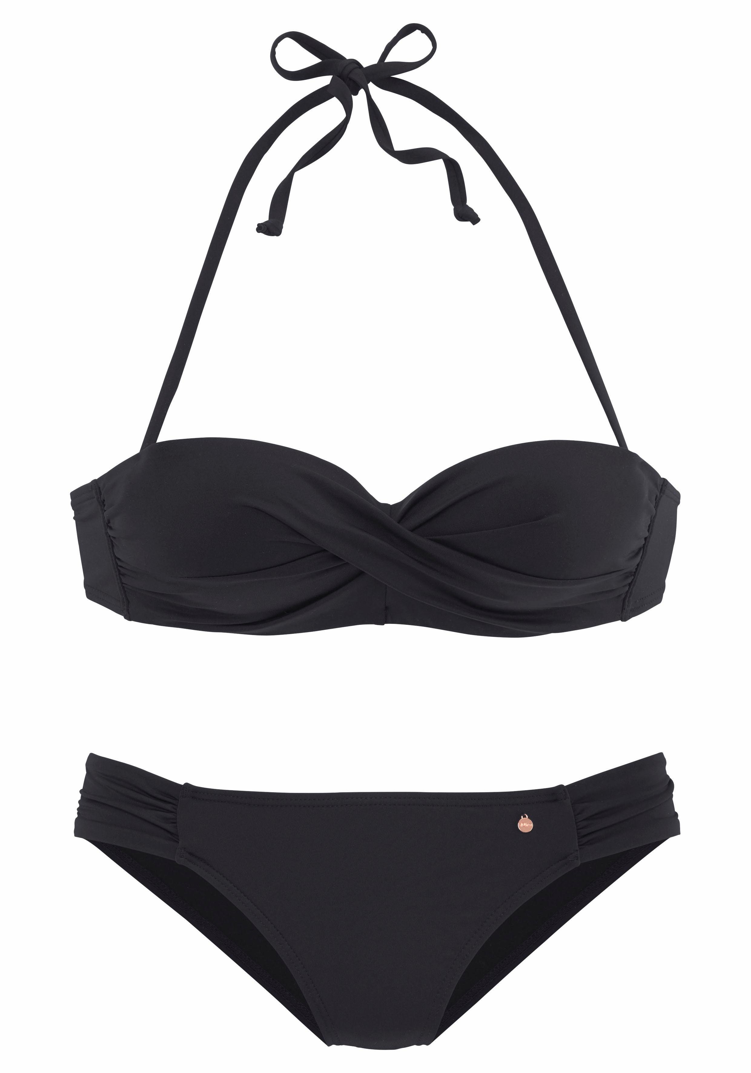 s.Oliver RED LABEL Beachwear Beugelbikini in bandeaumodel met ruches