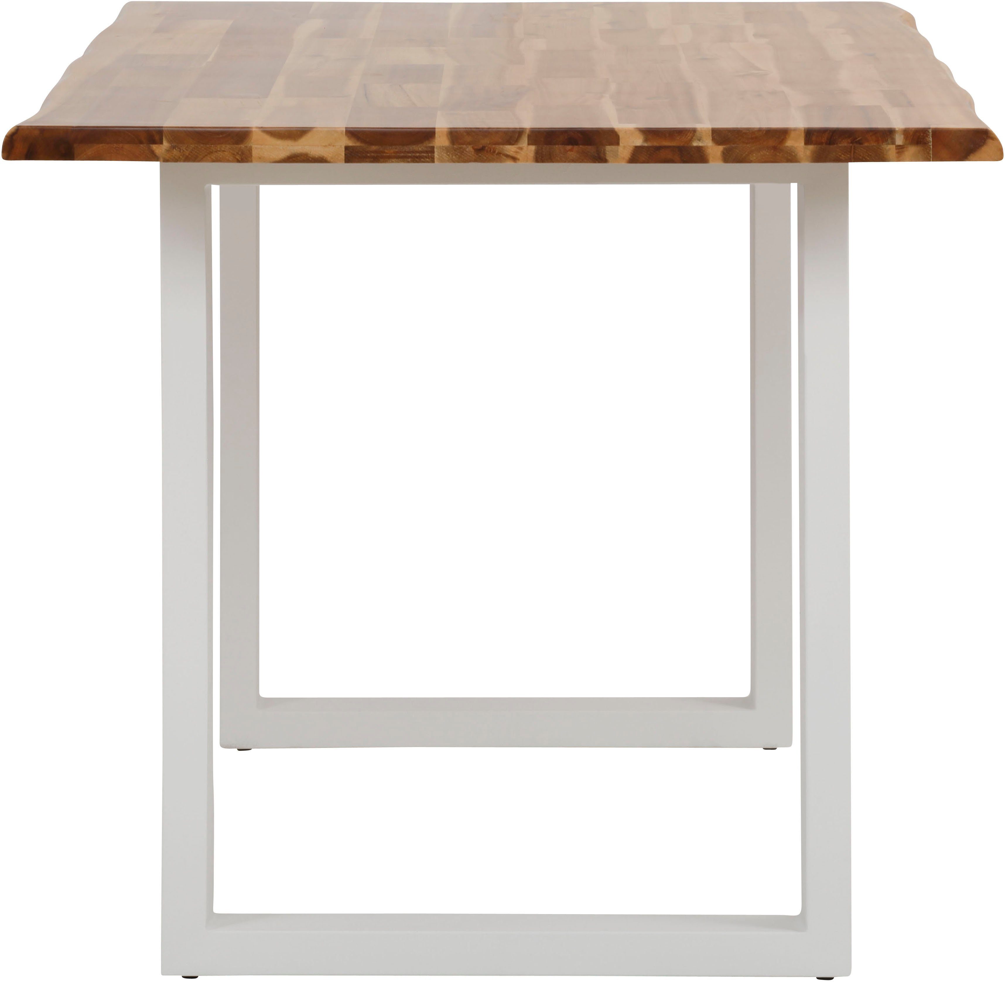 Home affaire Eettafel Melody Acaciahout, met metalen voetframe breedte 140 cm