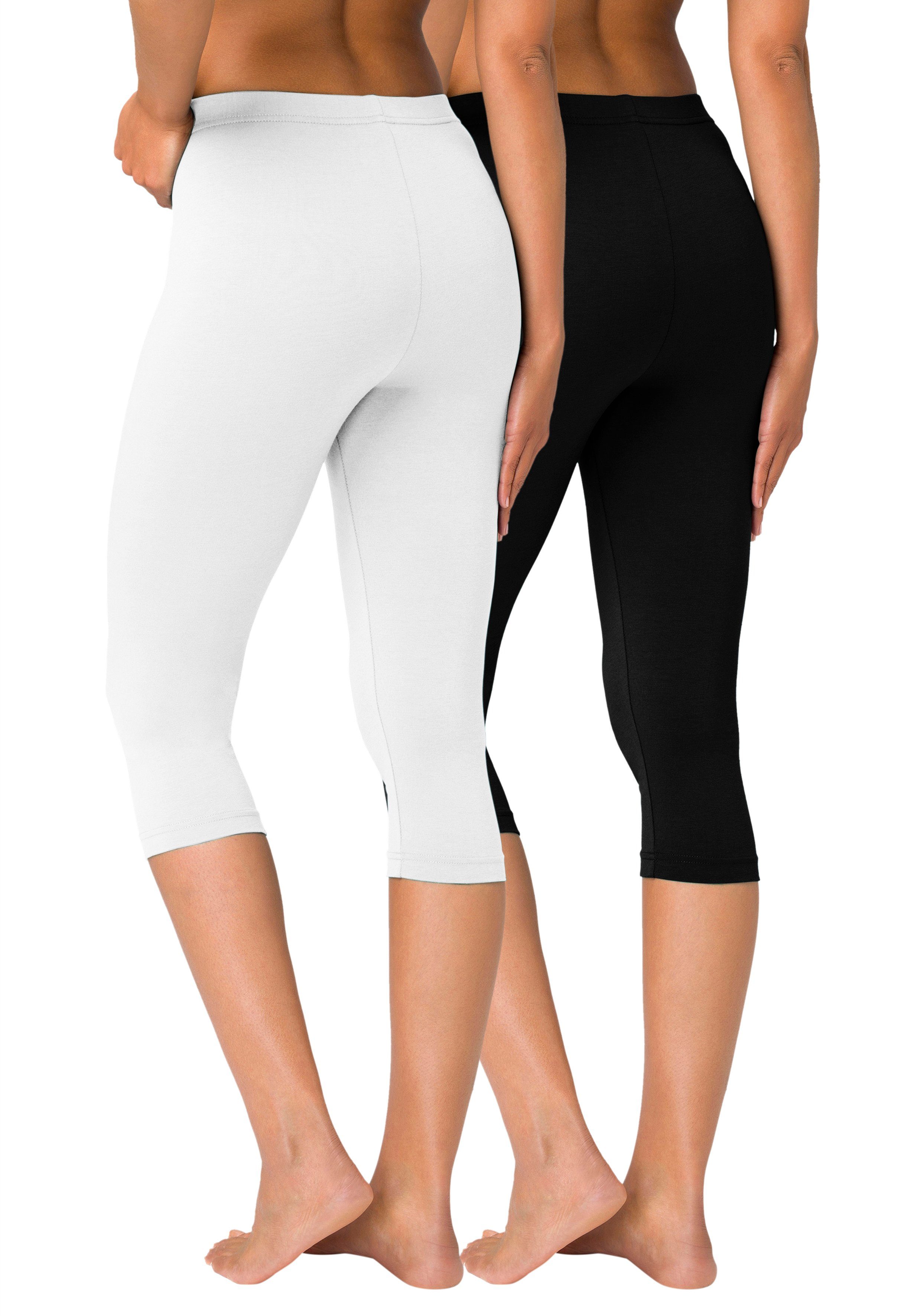 vivance active Caprilegging met rubberen tailleband, loungewear (Set van 2)