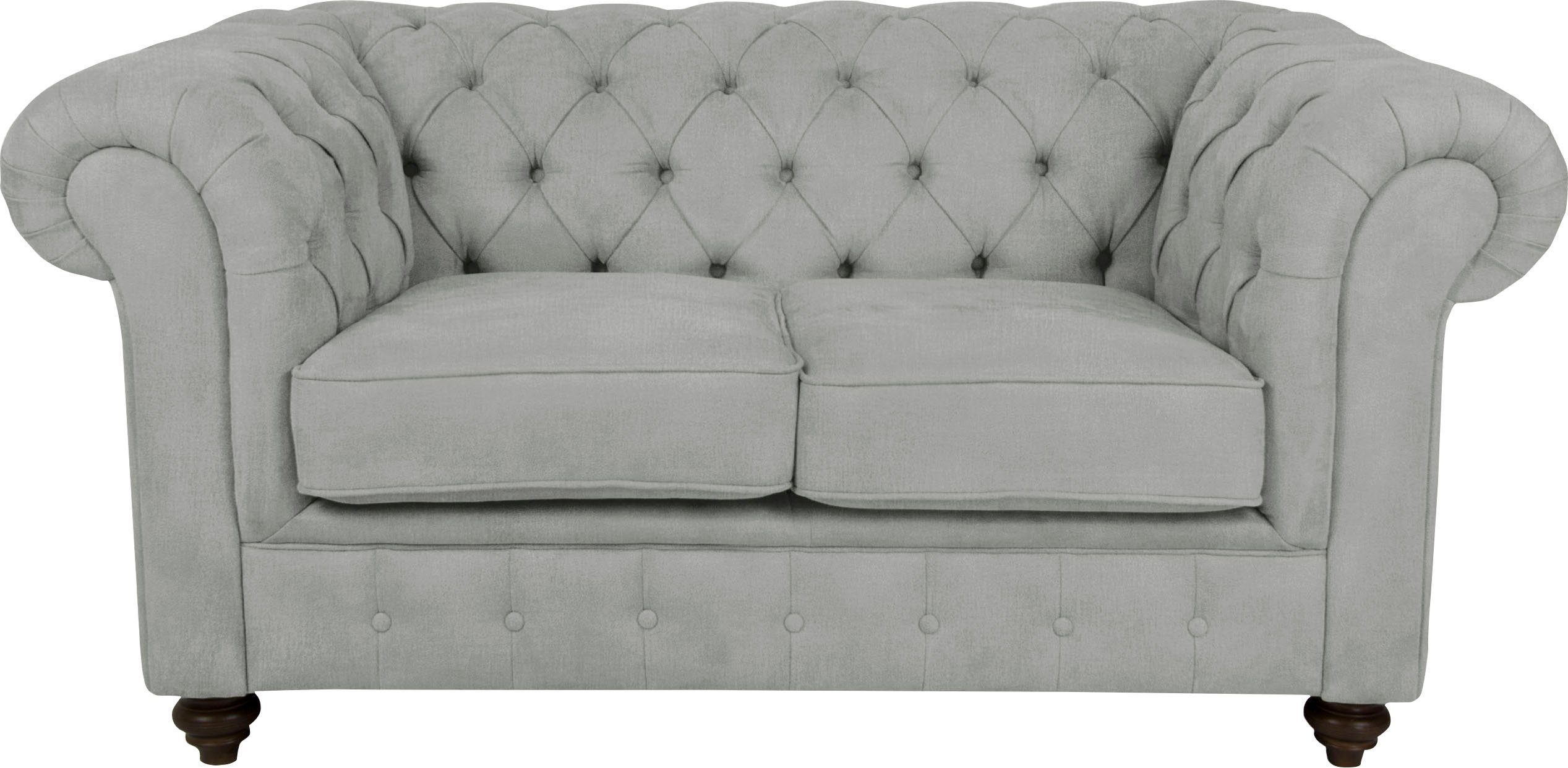 Home affaire Chesterfield-bank Duc 2-zits hoogwaardige capitonnage achter, fluwelige look met changerende look