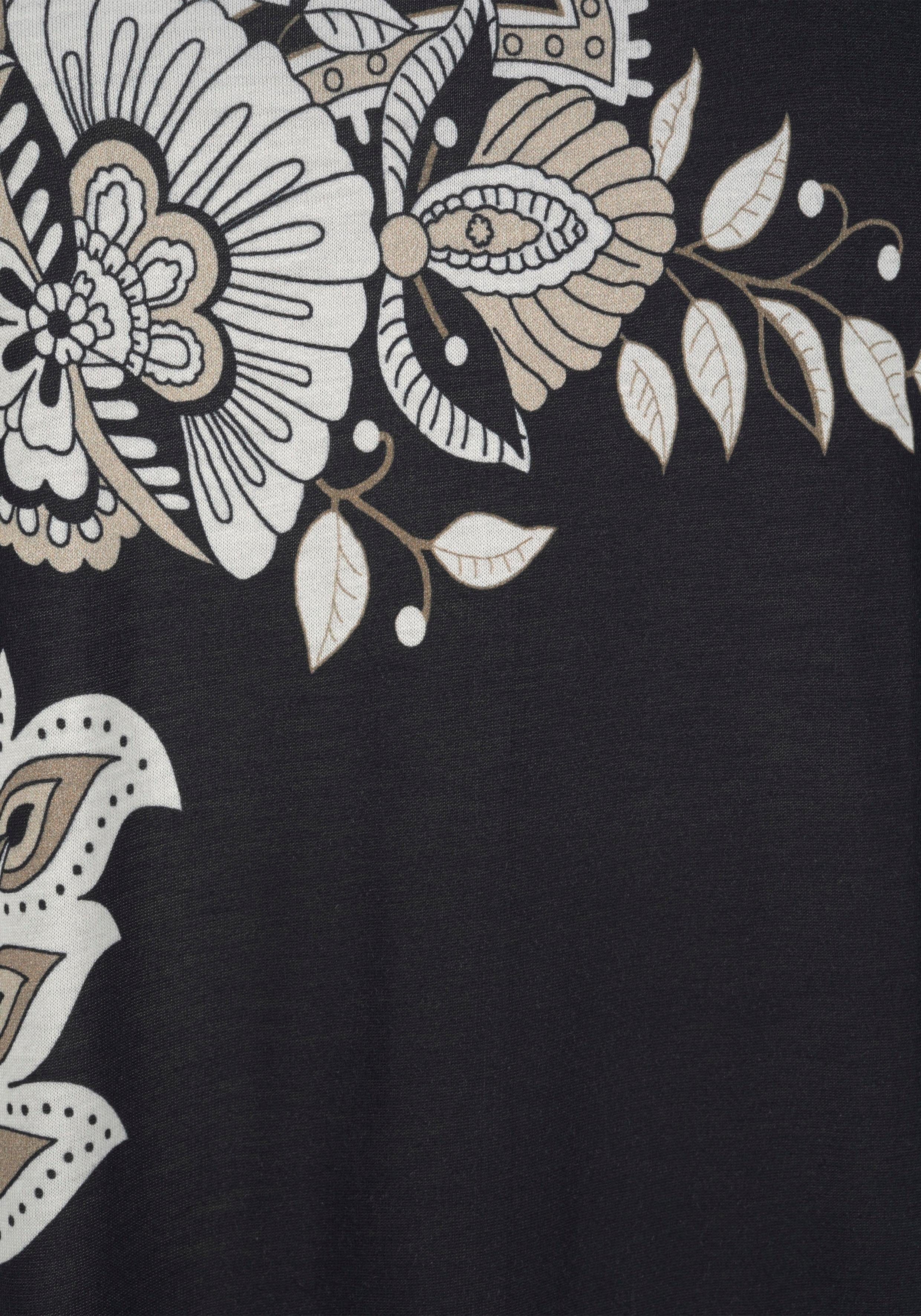 Lascana Lang shirt met cut-outs op de schouders, all-over print, blousejurk, off-the-shoulder