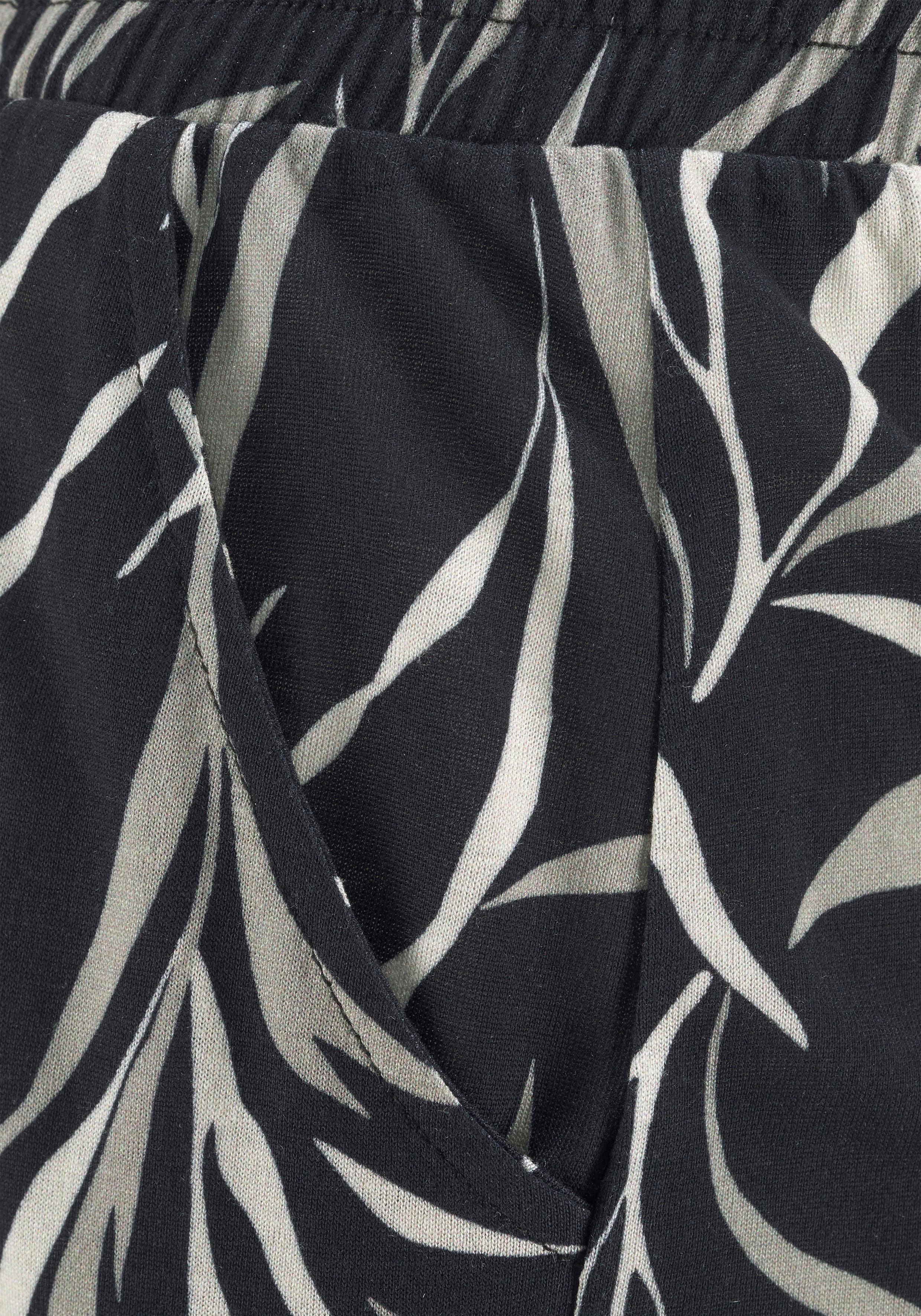 Buffalo Strandbroek van viscose met zakken, elastische tailleband, jersey broek