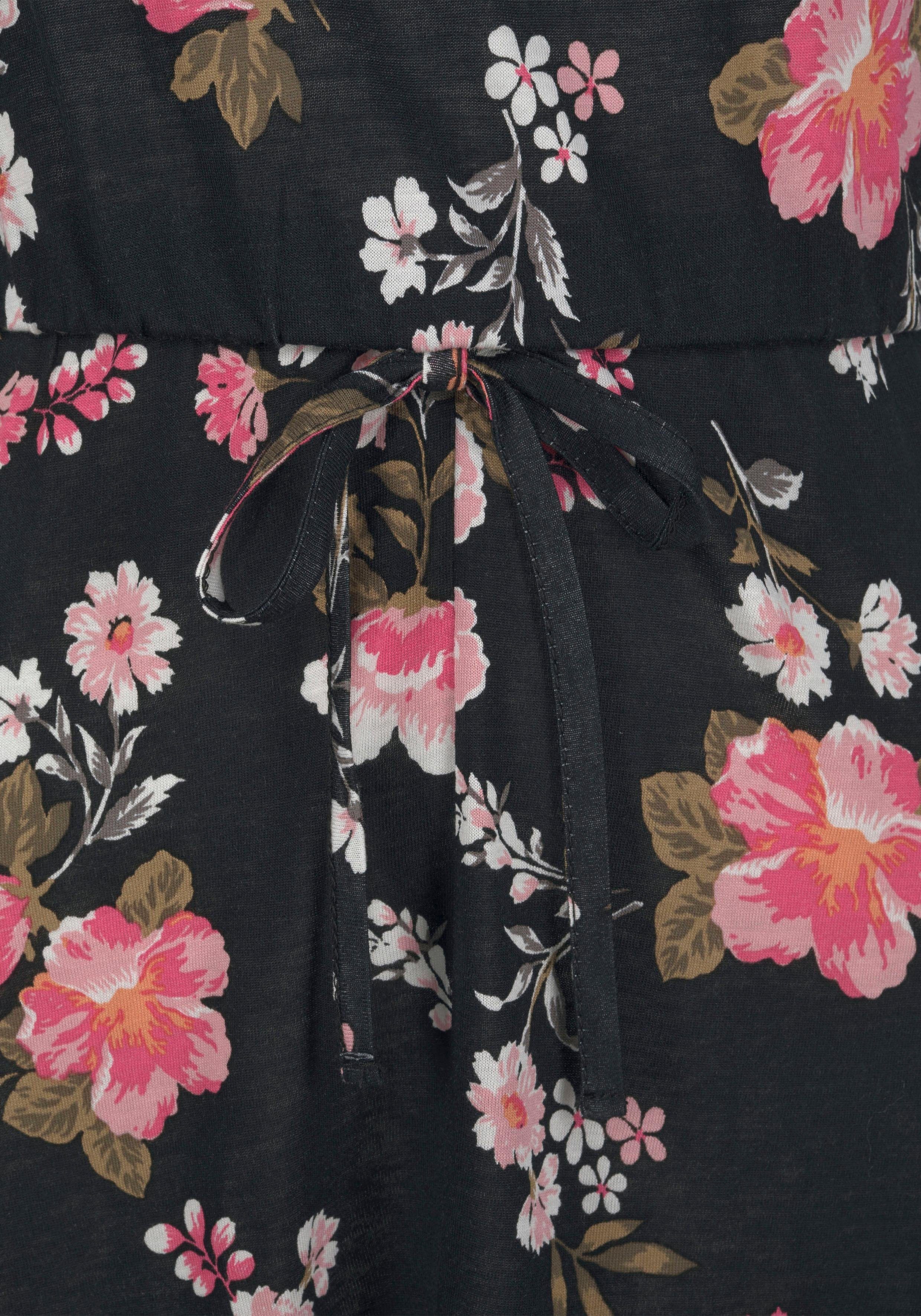 Lascana Maxi-jurk met beenuitsnede aan de voorkant, zomerjurk met bloemenprint, strandjurk