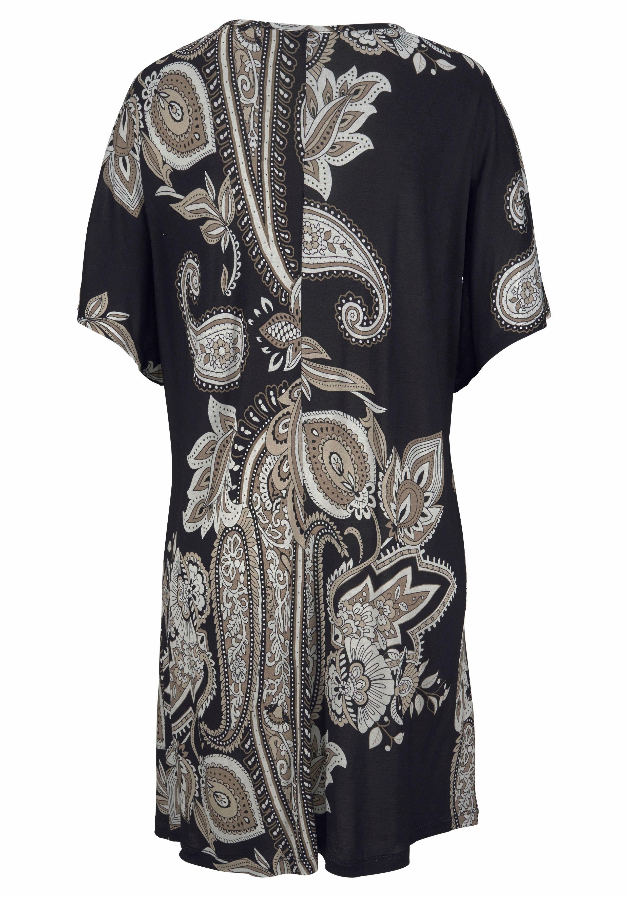 Lascana Jerseyjurk met decoratief detail bij de halslijn, zomerse tuniekjurk, strandjurk