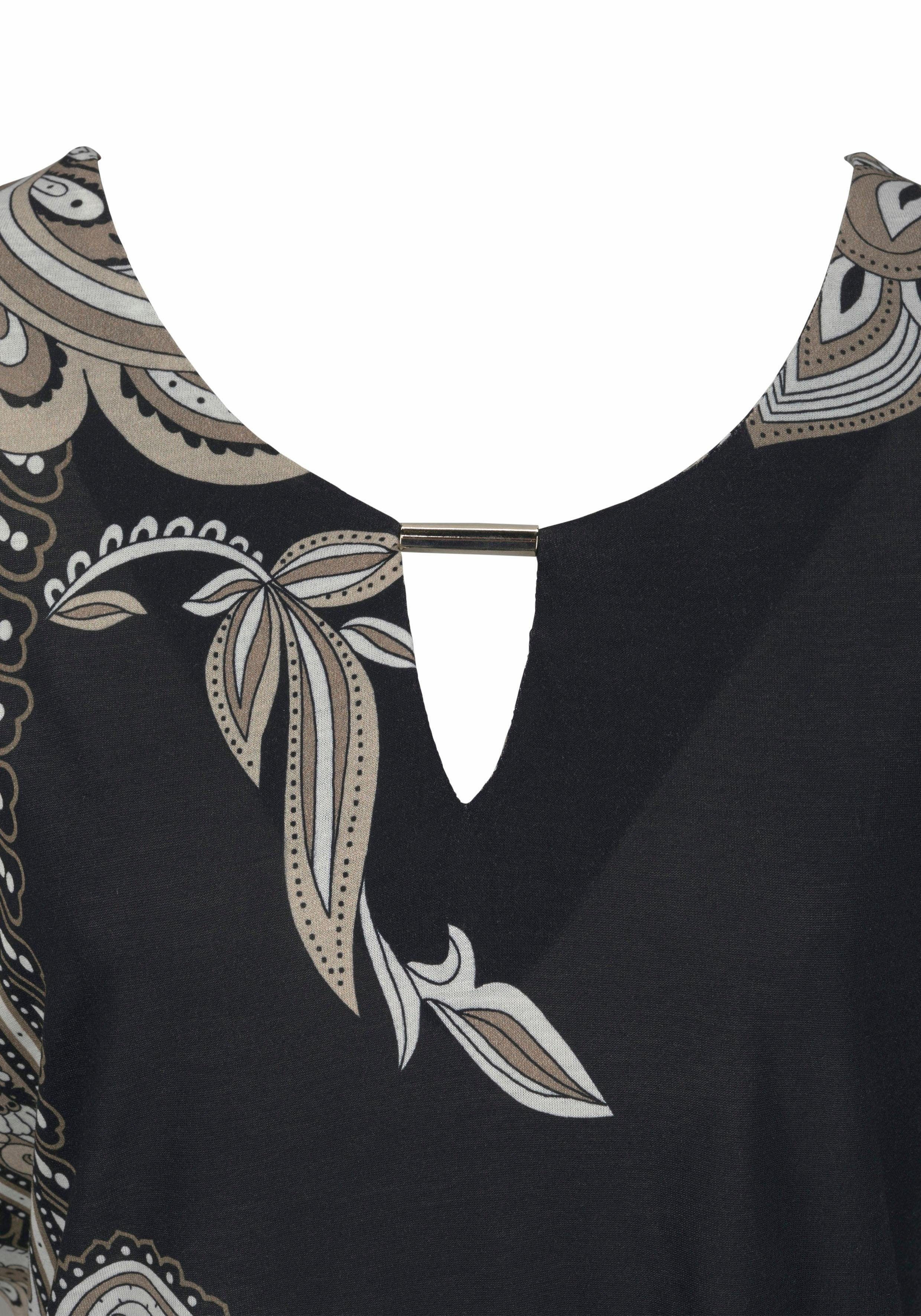 Lascana Jerseyjurk met decoratief detail bij de halslijn, zomerse tuniekjurk, strandjurk