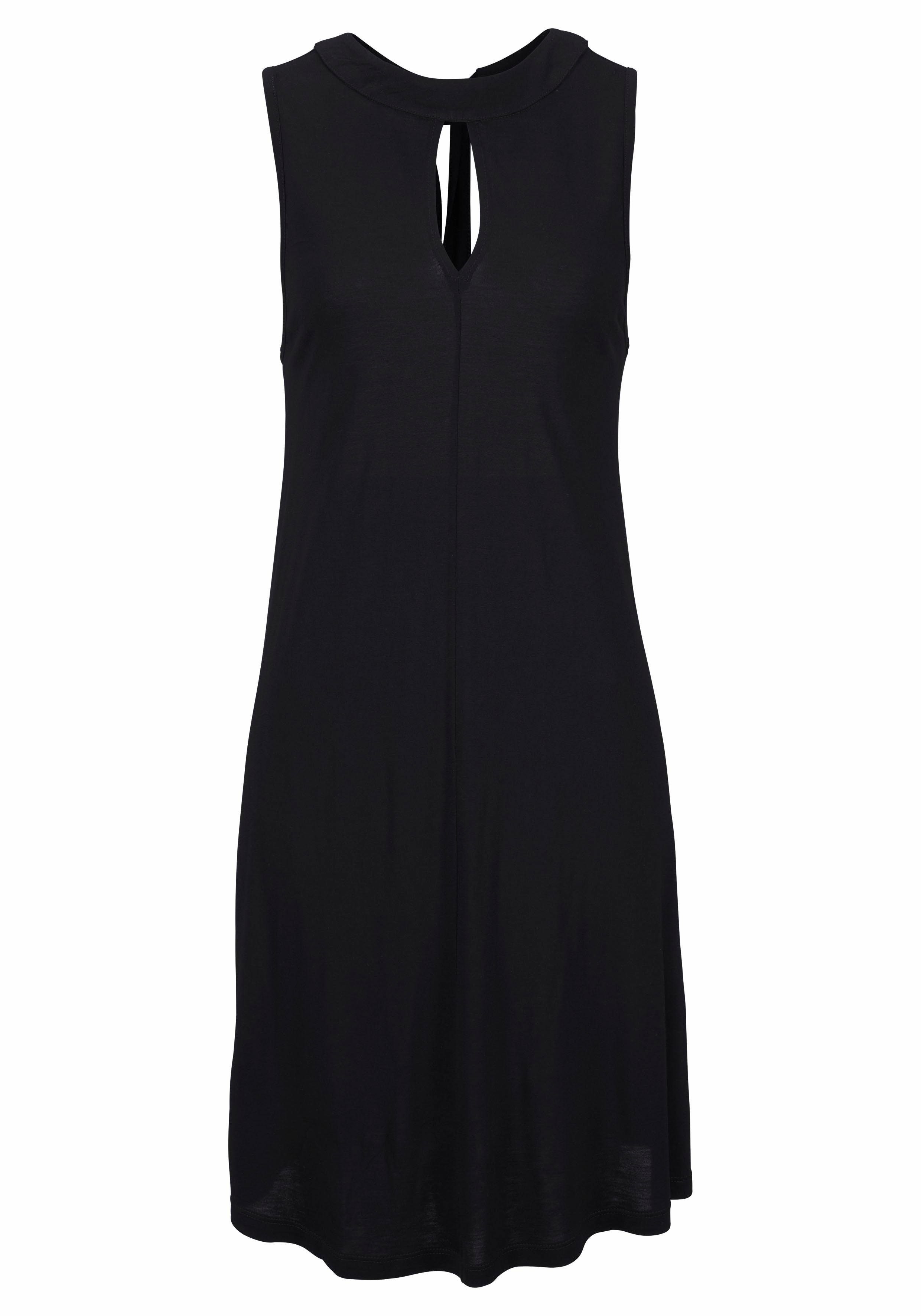 Lascana Jerseyjurk in een wijde zwierige vorm, met zakken, strikbandje bij de hals, elegant