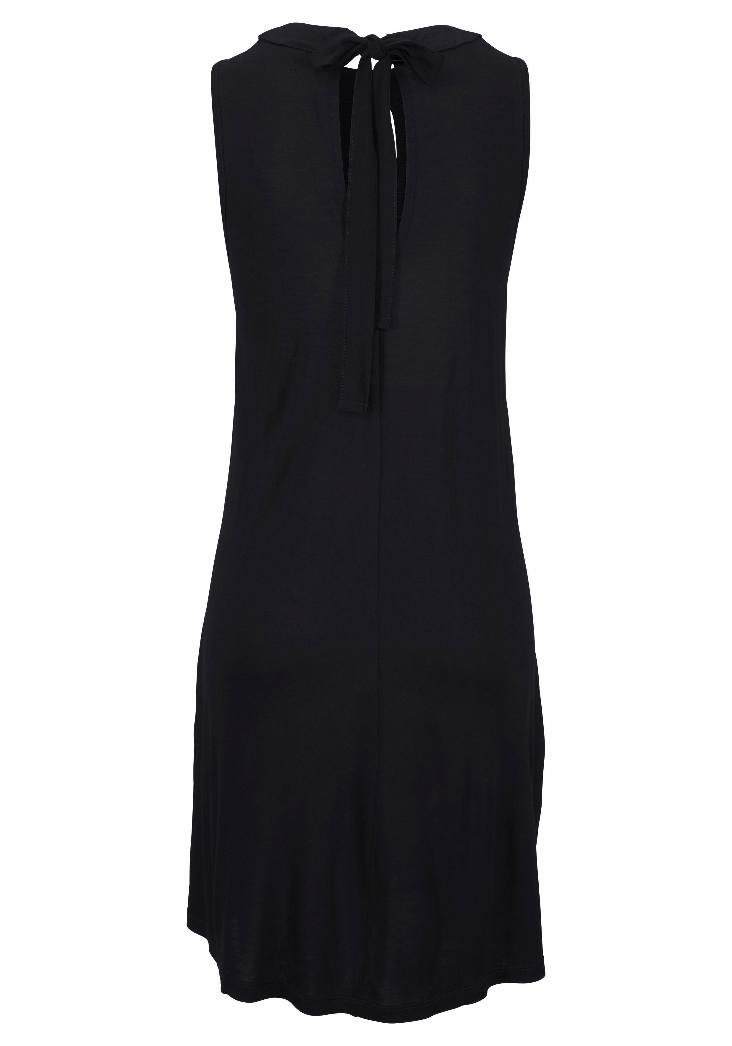 Lascana Jerseyjurk in een wijde zwierige vorm, met zakken, strikbandje bij de hals, elegant