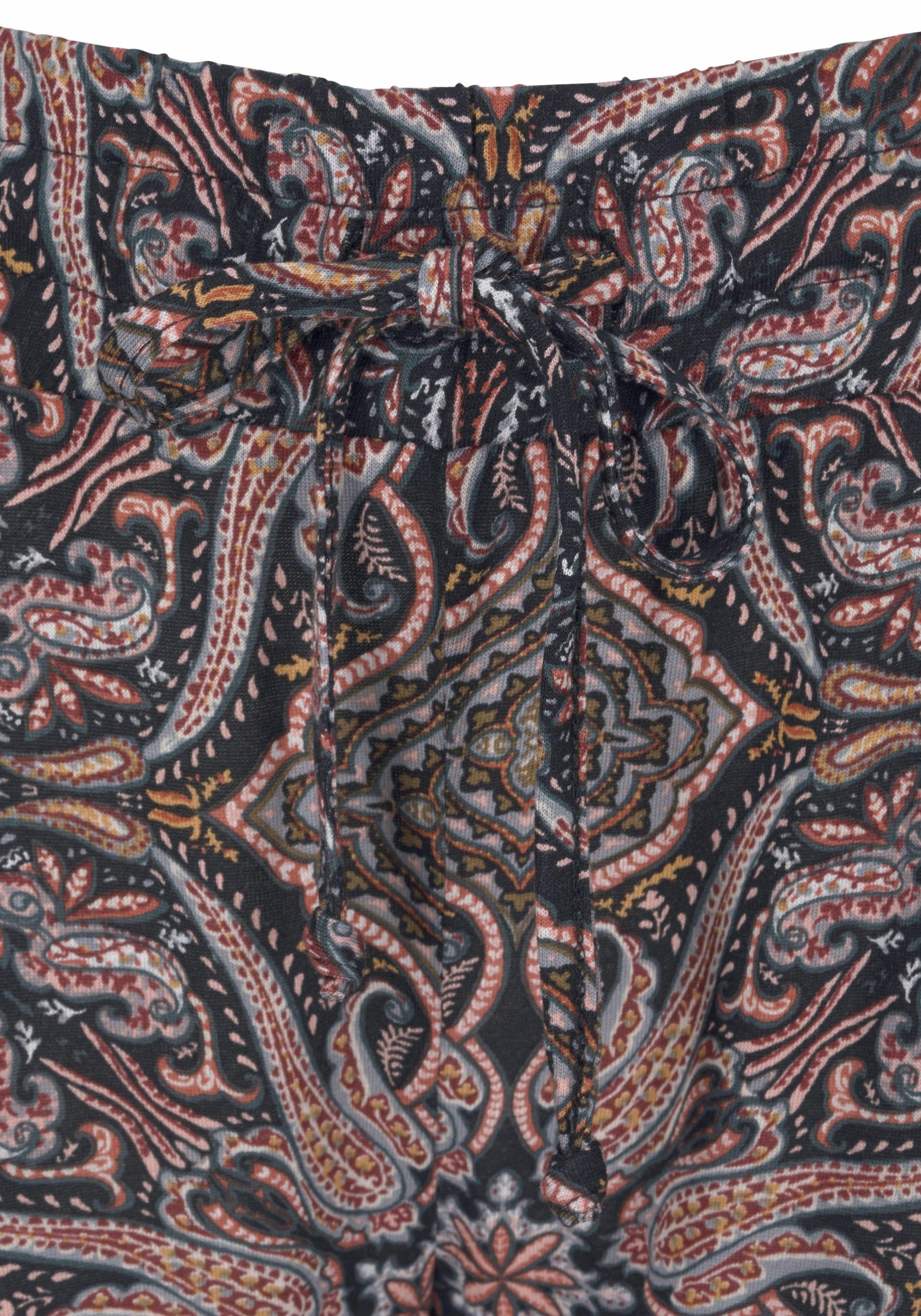 Lascana Jerseybroek met all-over print en zakken, rechte broekspijpen, strandbroek, elastisch