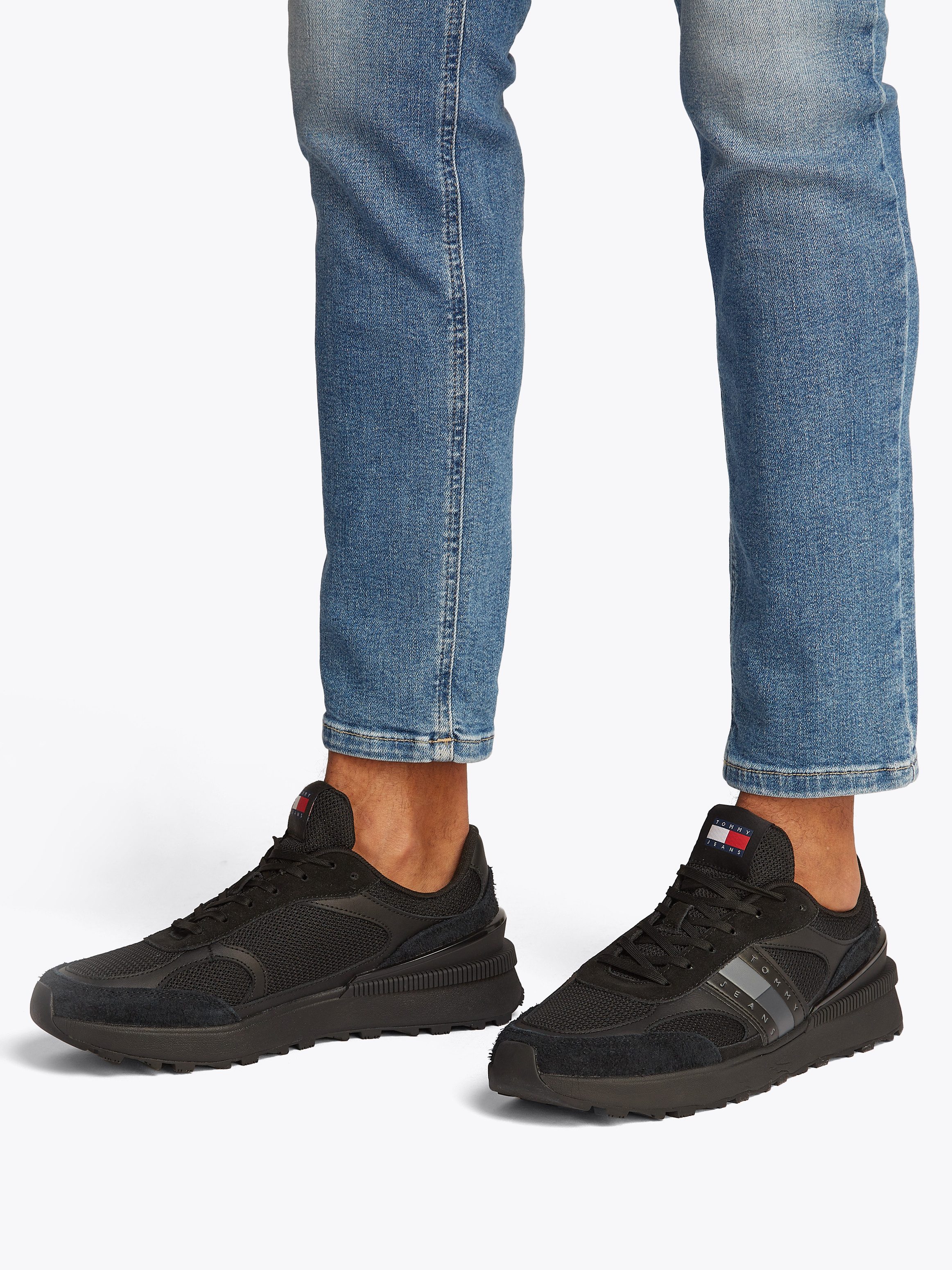TOMMY JEANS Sneakers TJM TECHNICAL RUNNER ESS , vrijetijdsschoen, halfschoen, veterschoen met gepolsterde schacht