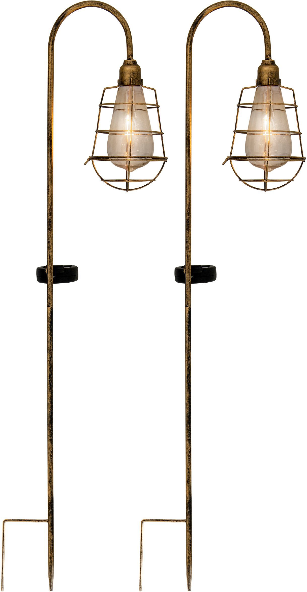 näve Led-tuinlamp Ground Spikes Led solarlamp, deco, set van 2 grondpennen, lichtkleur:...