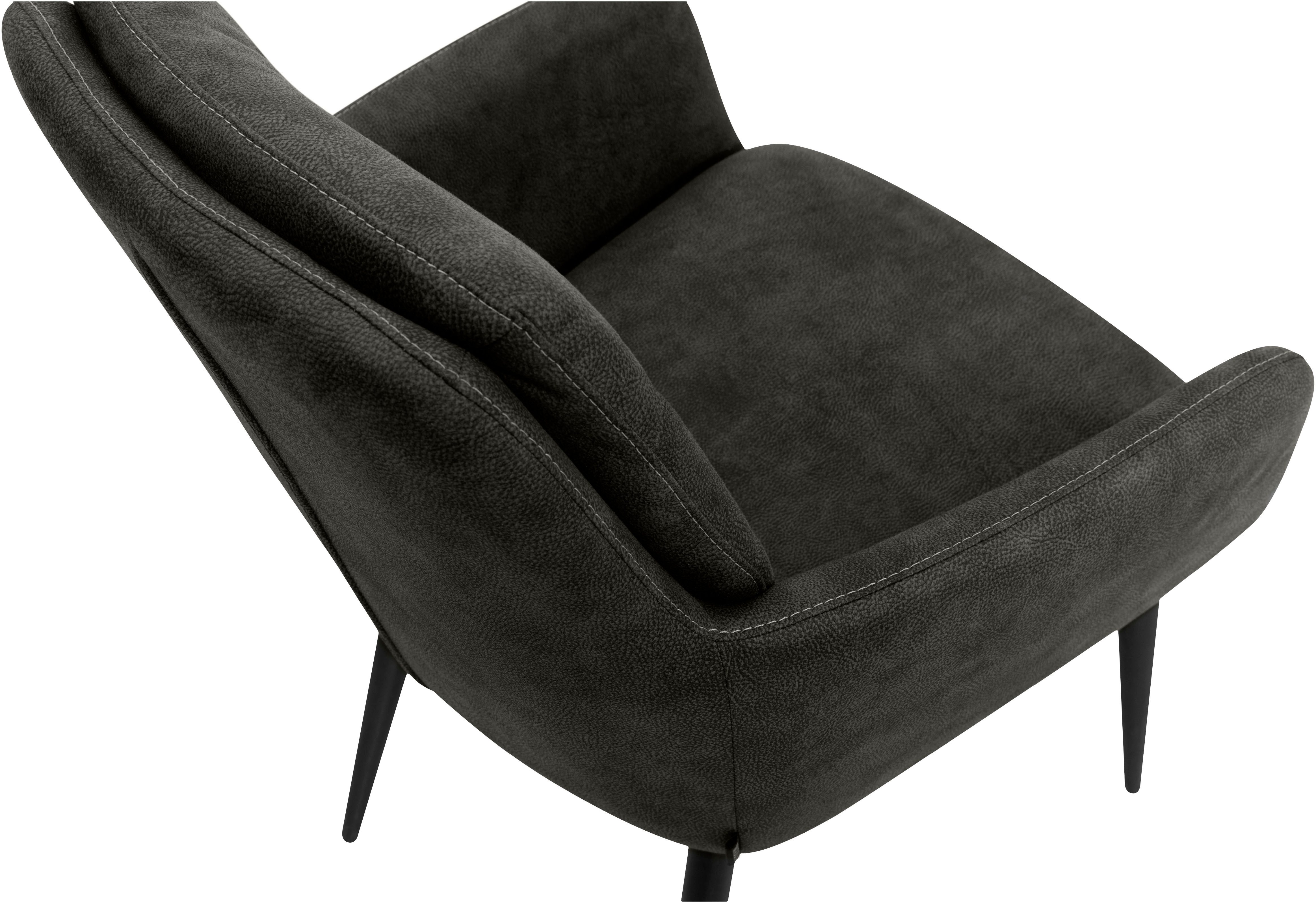 OMG Design Stoel met armleuningen Bailey Schalenstoel, eetkamerstoel, onderhoudsvriendelijke bekleding