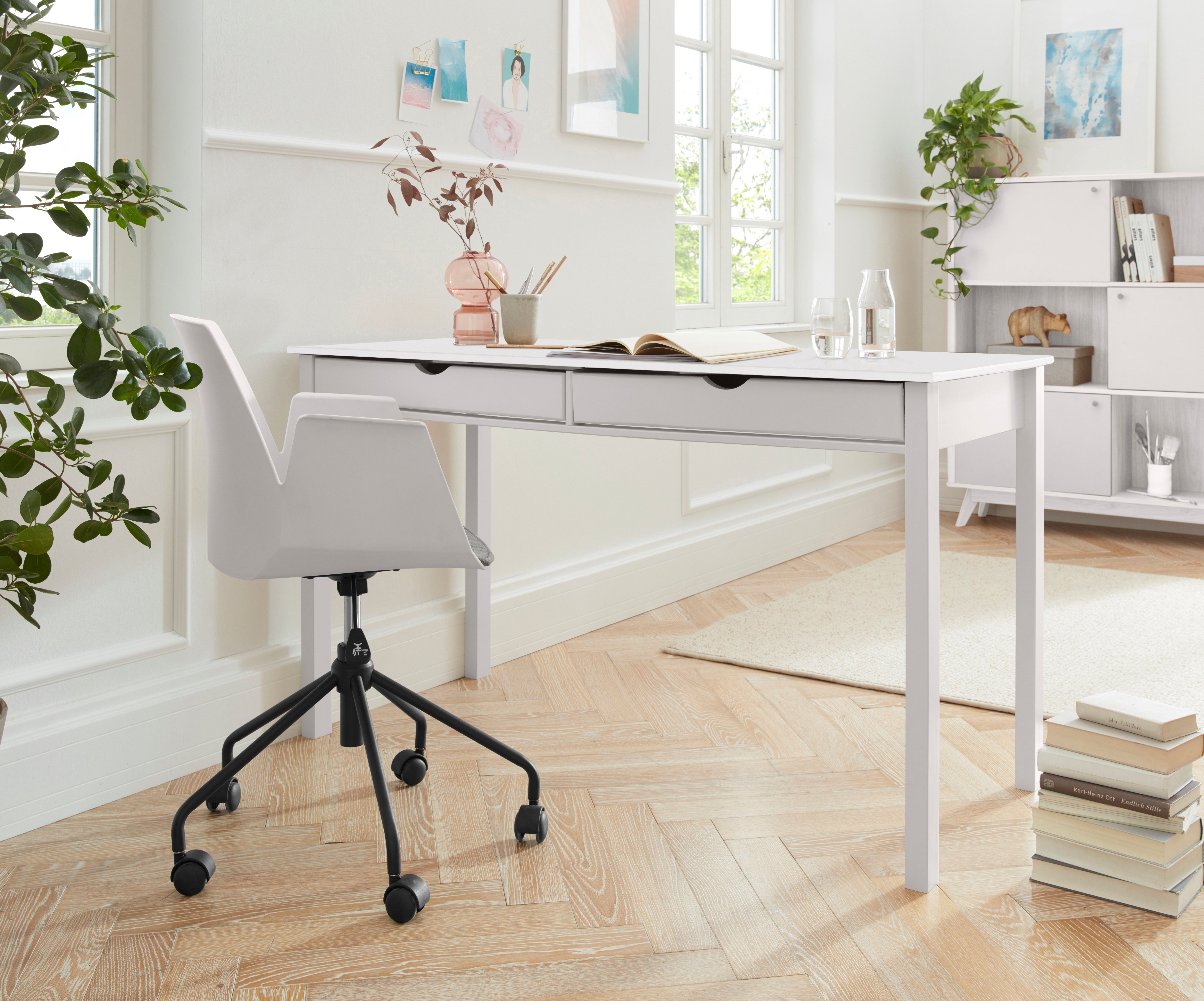INOSIGN Bureau Gava van massief grenenhout, met praktische verzonken grepen, breedte 140 cm