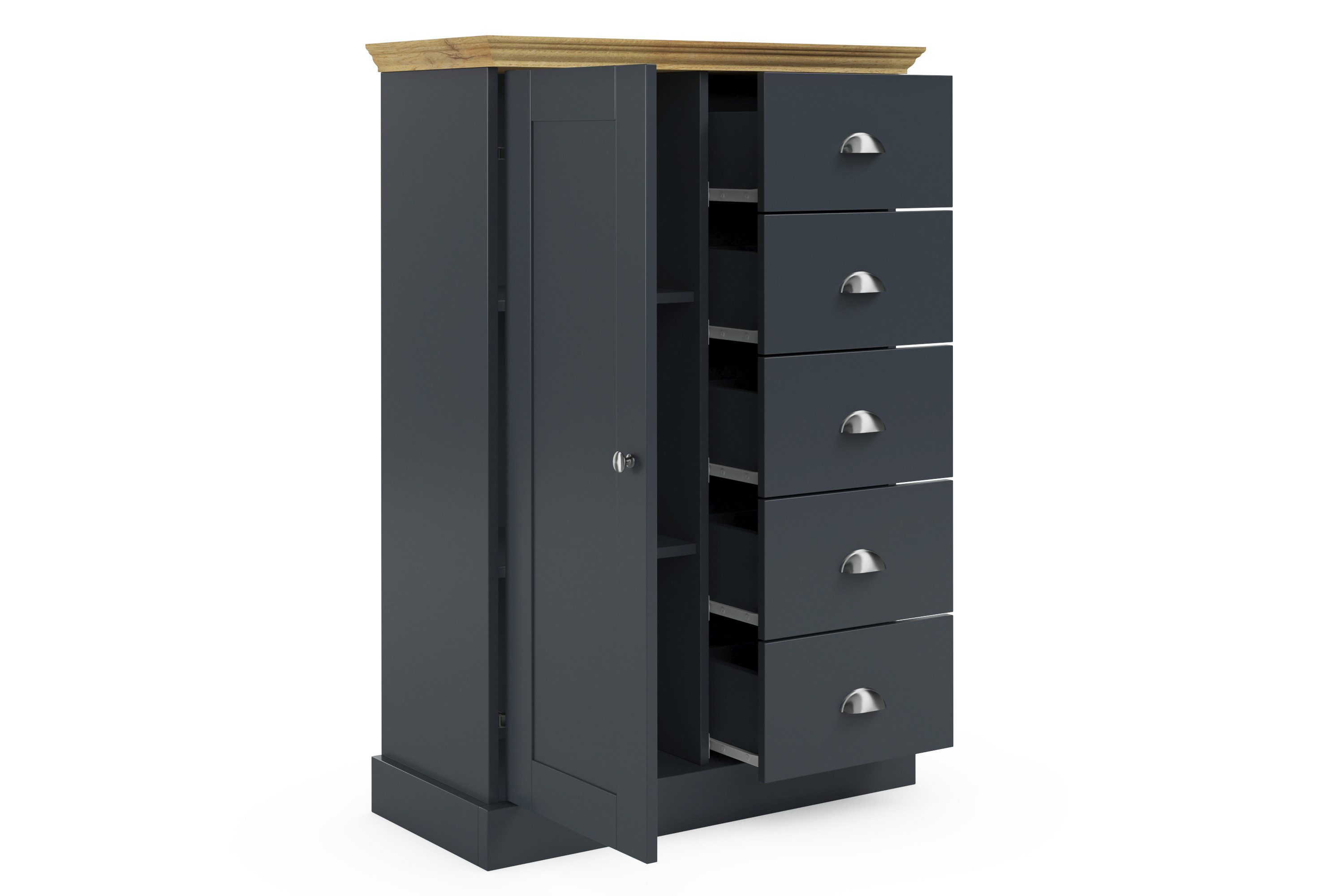 Home affaire Kast Motala 5 lades en 2 verstelbare planken, breedte 75cm, hoogte 110cm