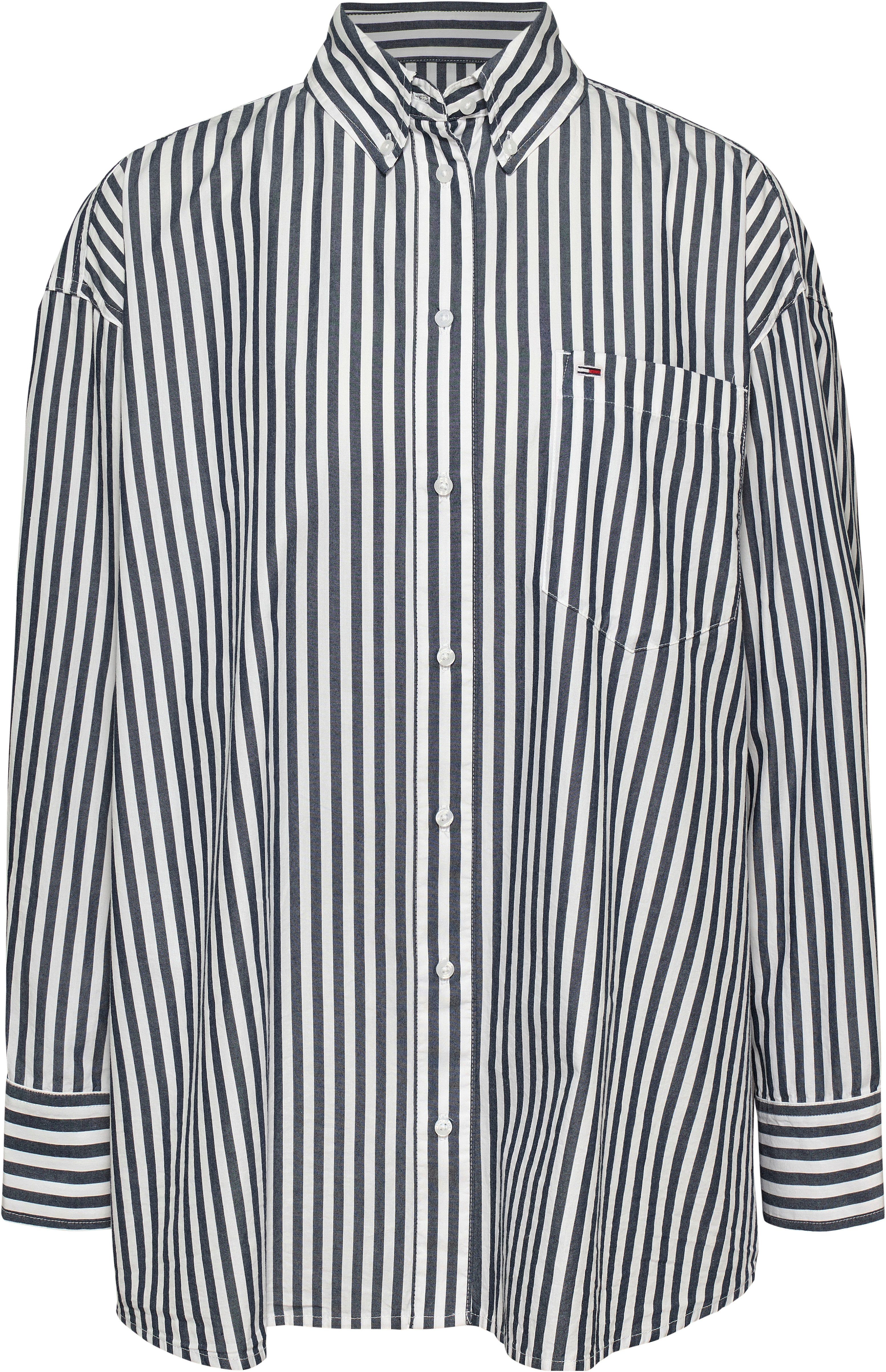 TOMMY JEANS Overhemdblouse TJW OVS PINSTRIPE SHIRT in modieuze naaldstrepen