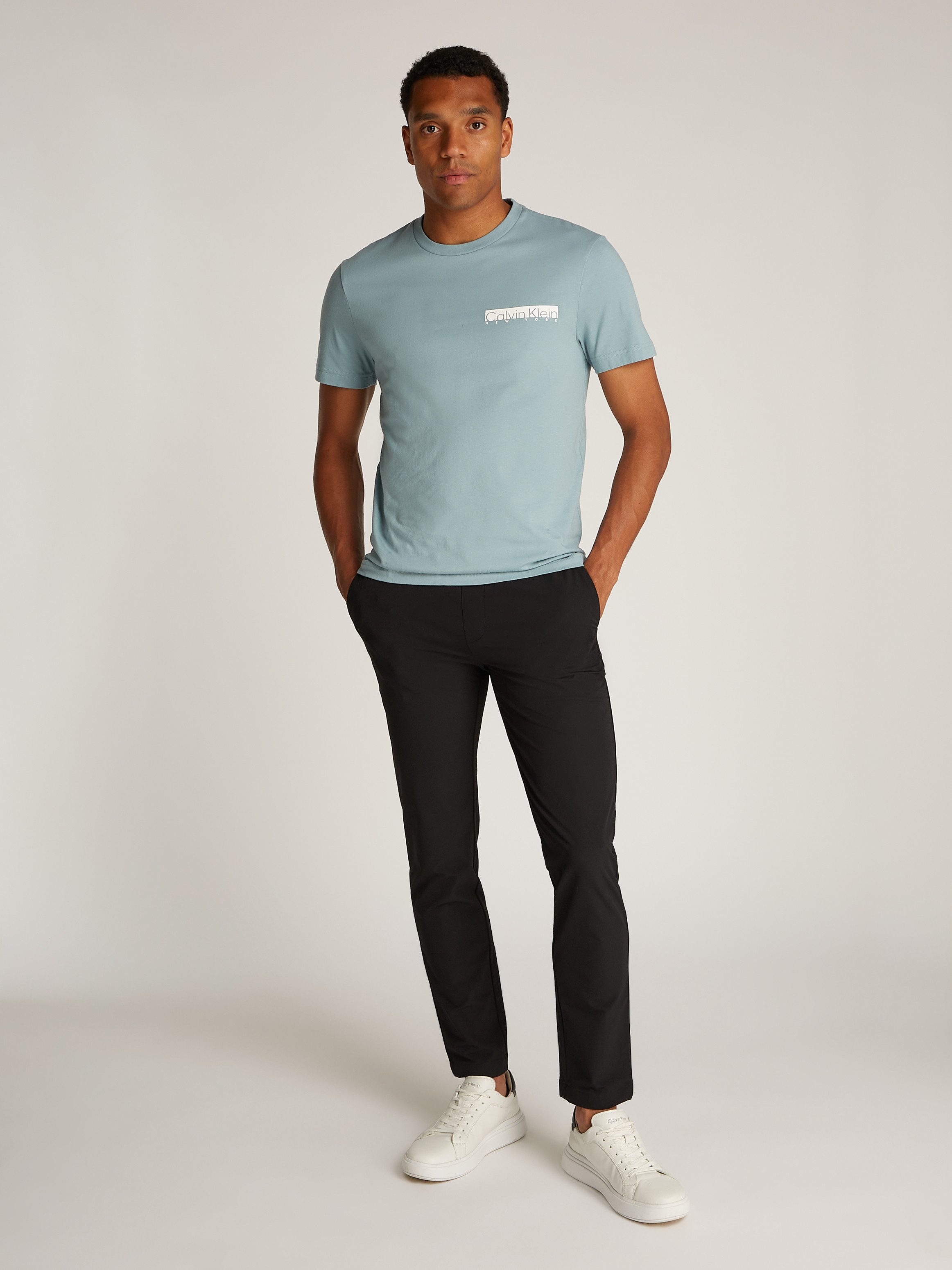 Calvin Klein Shirt met ronde hals NY CHEST BOX LOGO T-SHIRT