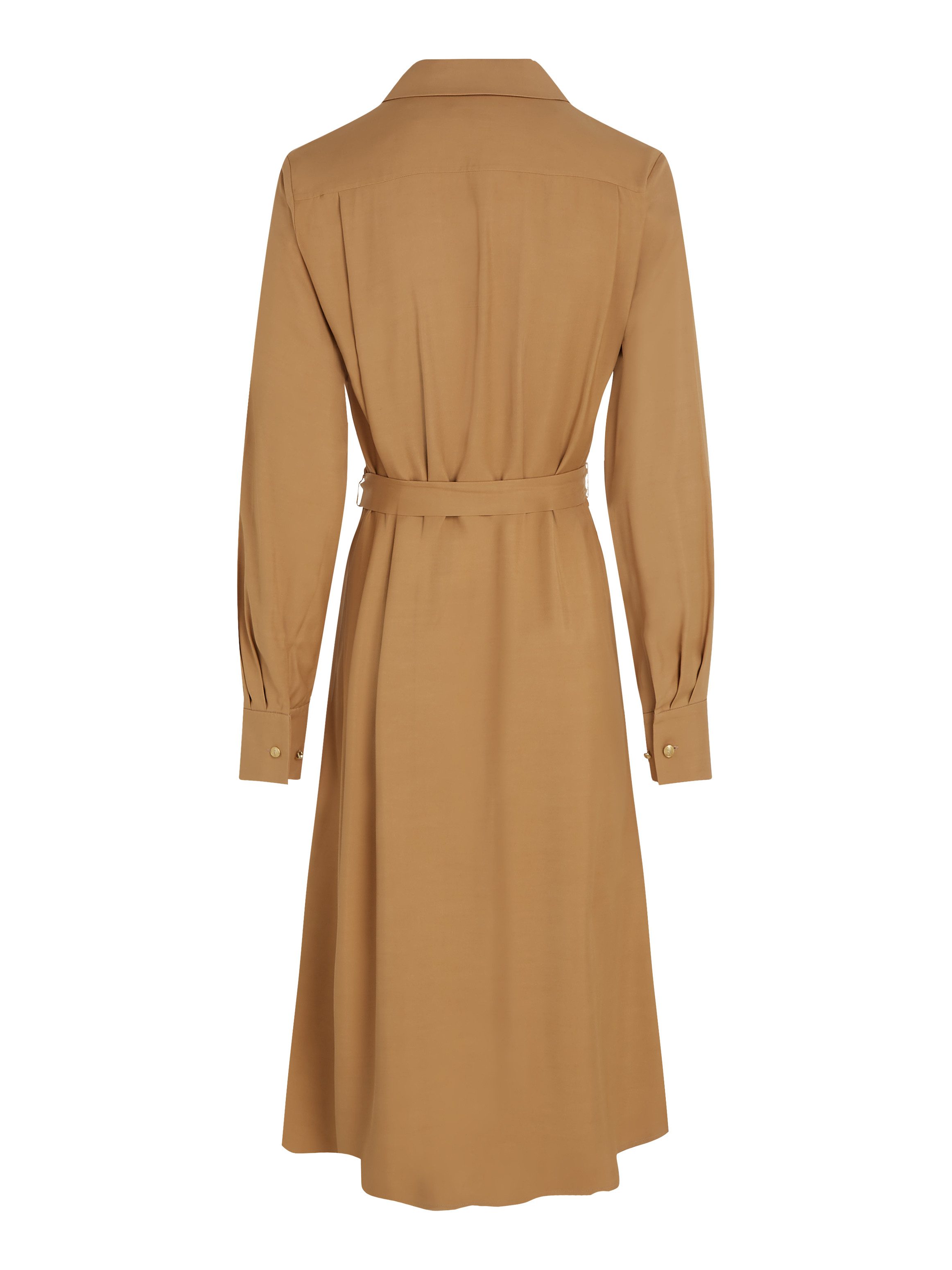 Tommy Hilfiger Jurk met overhemdkraag FLUID VISCOSE SHIRT DRESS vloeiende viscose kwaliteit