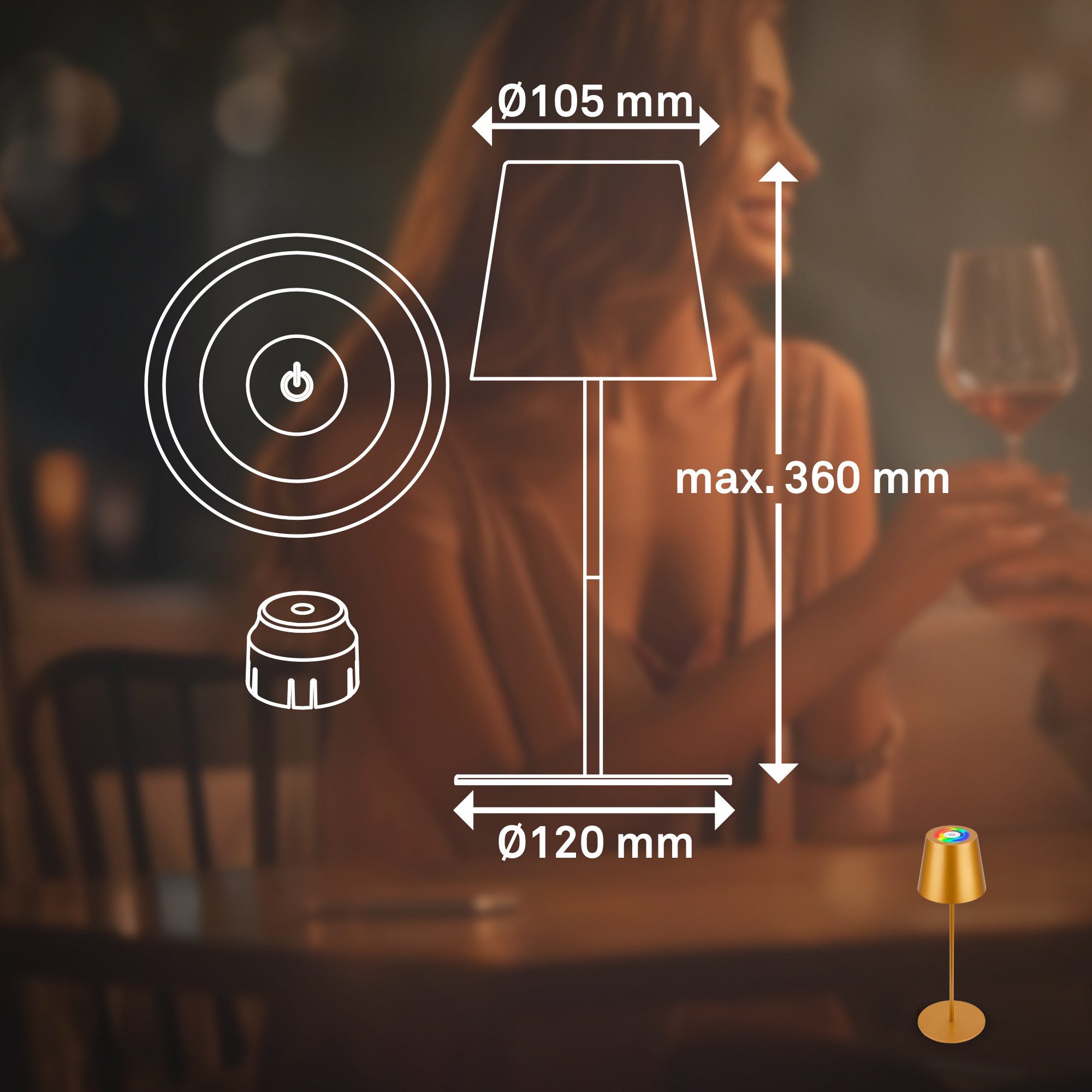 Briloner Leuchten Led-tafellamp Calida