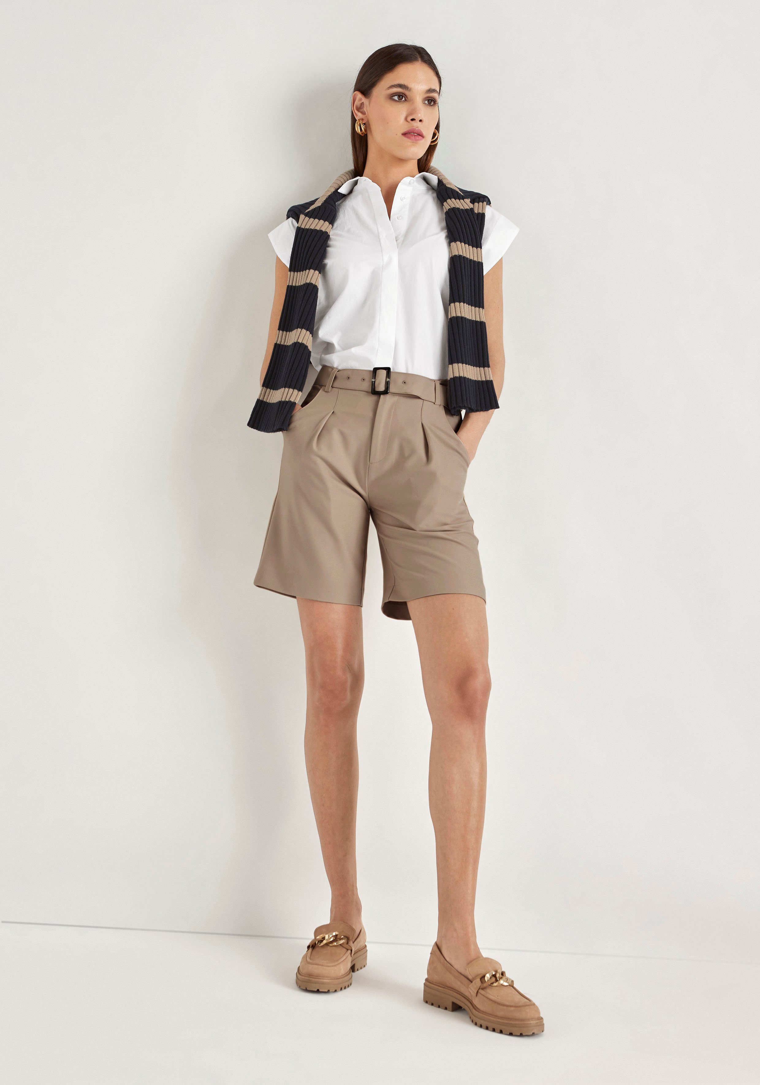 HECHTER PARIS Blouse met korte mouwen met doorknoopsluiting