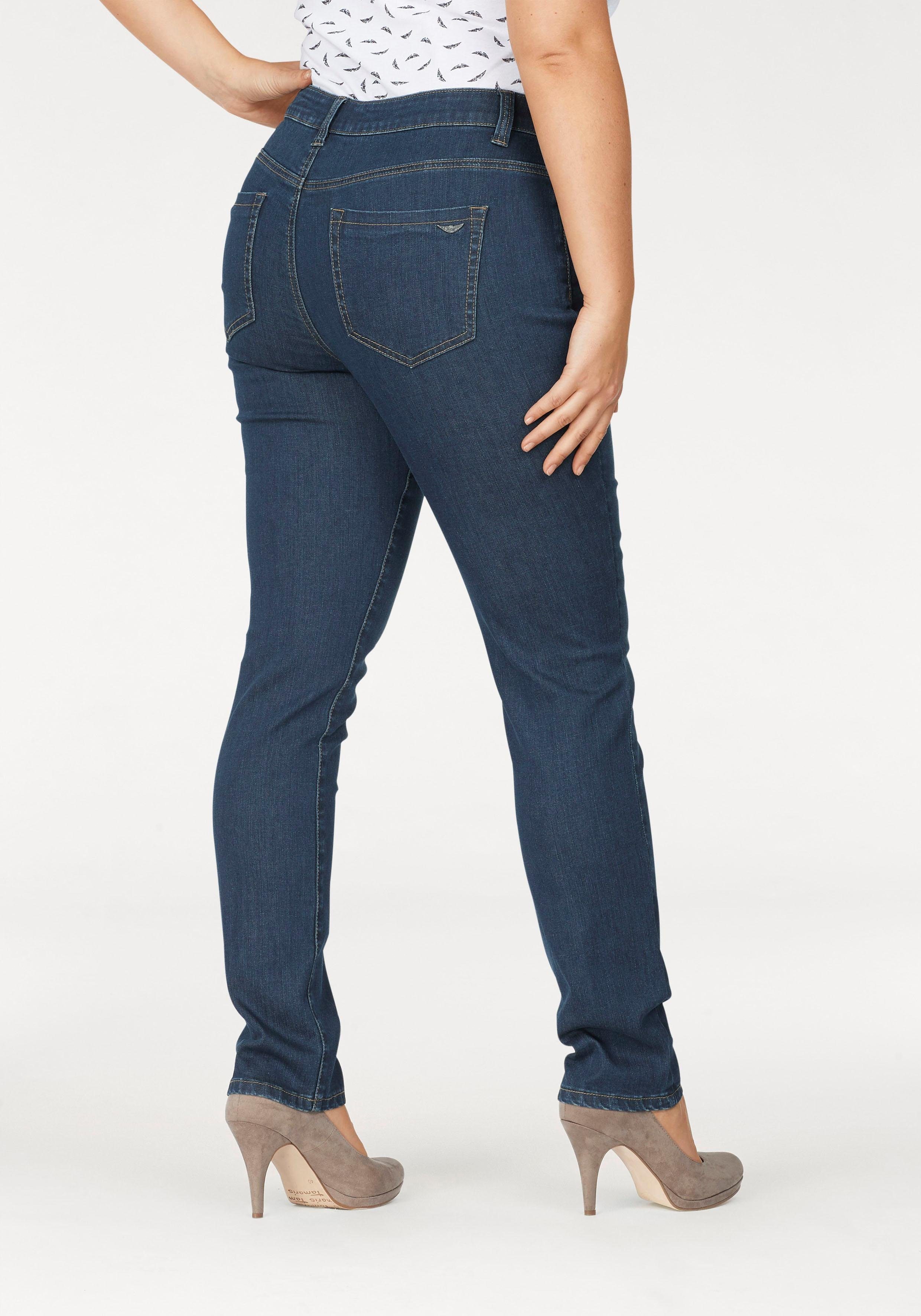 Arizona Slim fit jeans Curve-Collection hoge taille, five-pocket-ontwerp, ritssluiting