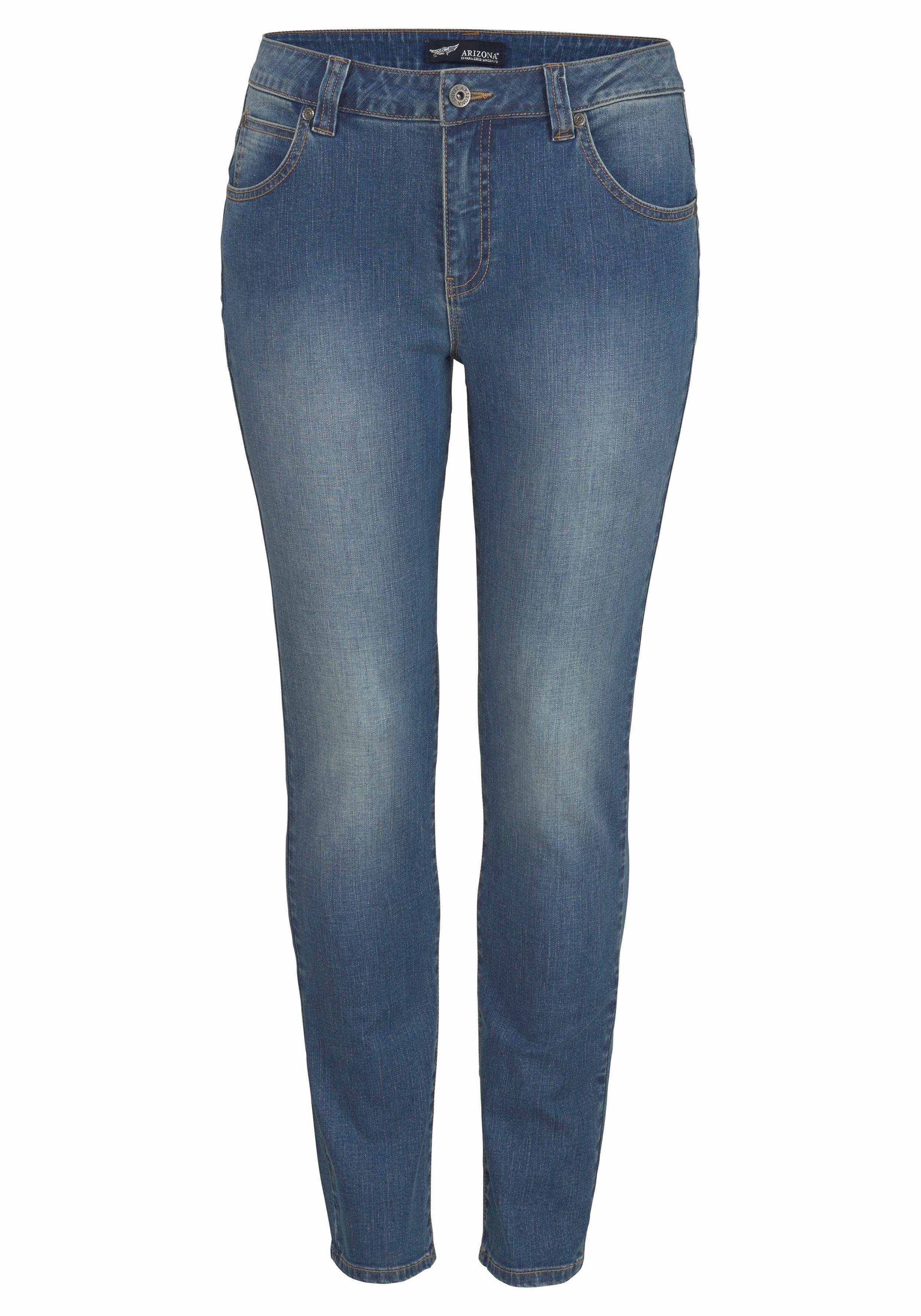 Arizona Slim fit jeans Curve-Collection hoge taille, five-pocket-ontwerp, ritssluiting