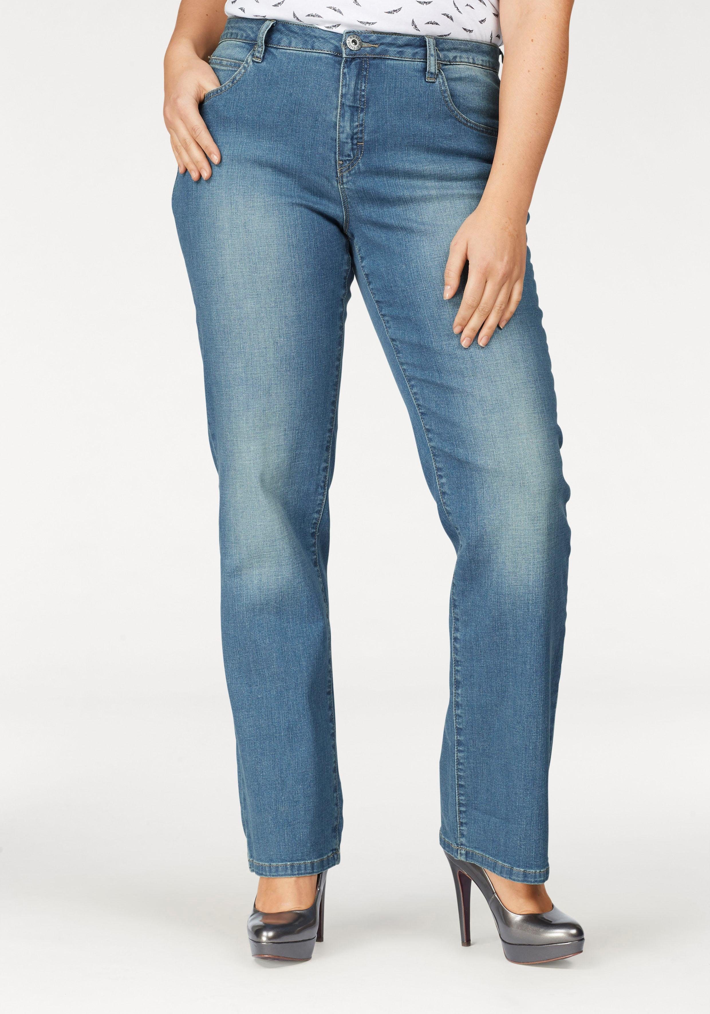 Arizona Rechte jeans Curve-Collection hoge taille, rinsed-wassing, cleaner look
