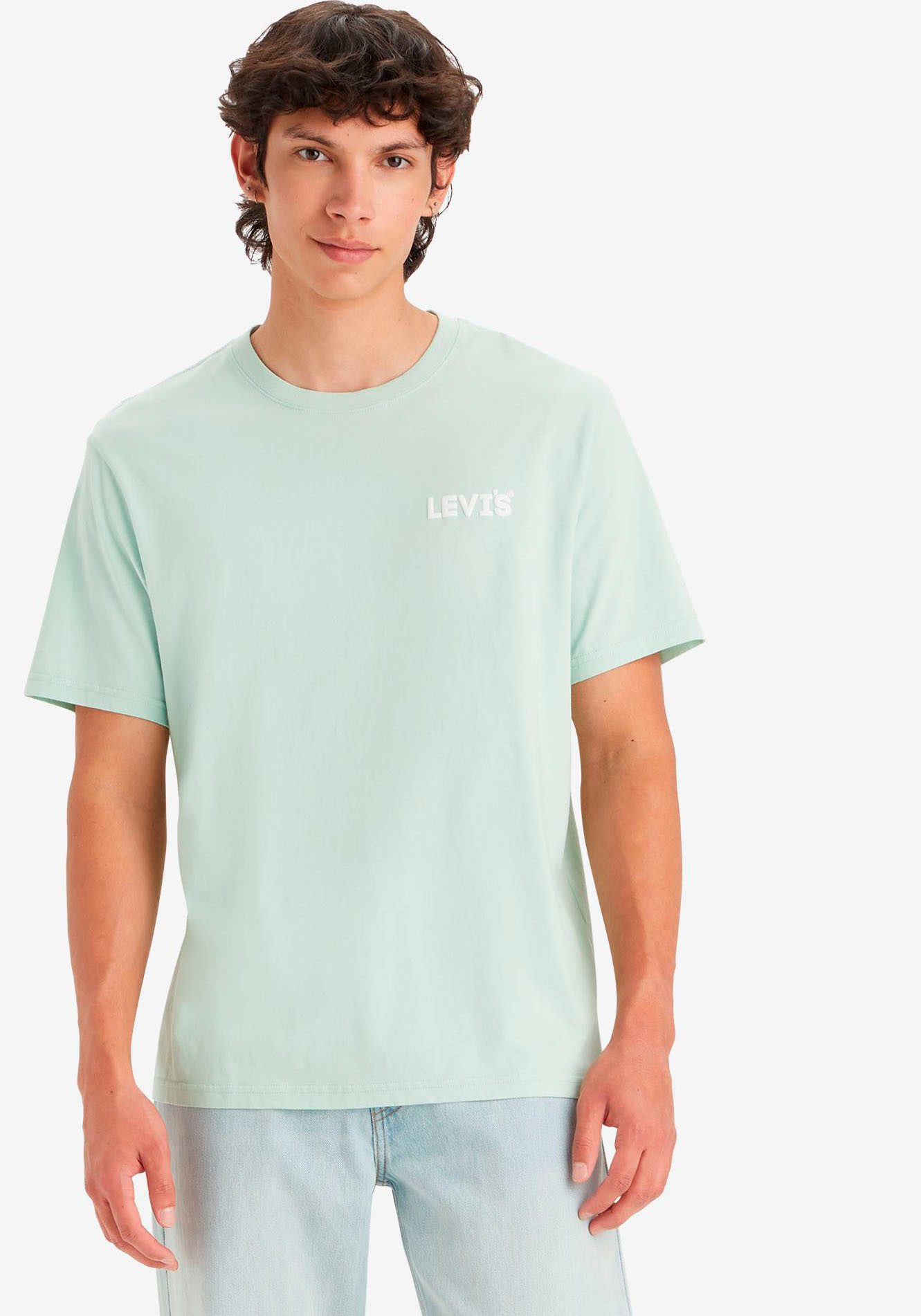 Levi's Shirt met ronde hals RELAXED FIT TEE heren ronde hals maat M groen