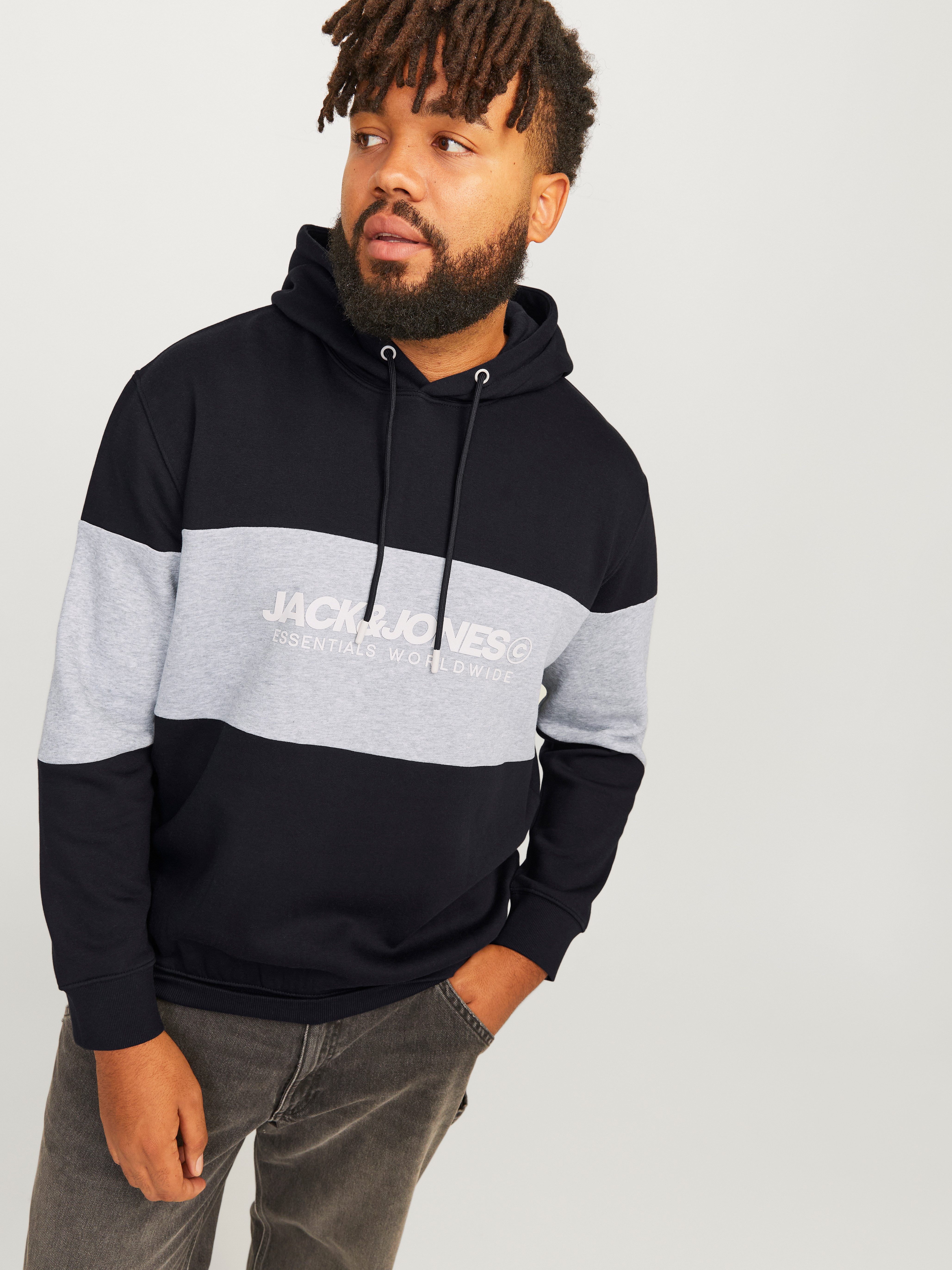 Jack & Jones PlusSize Hoodie JJELEGACY BLOCKING SWEAT HOOD NOOS PLS