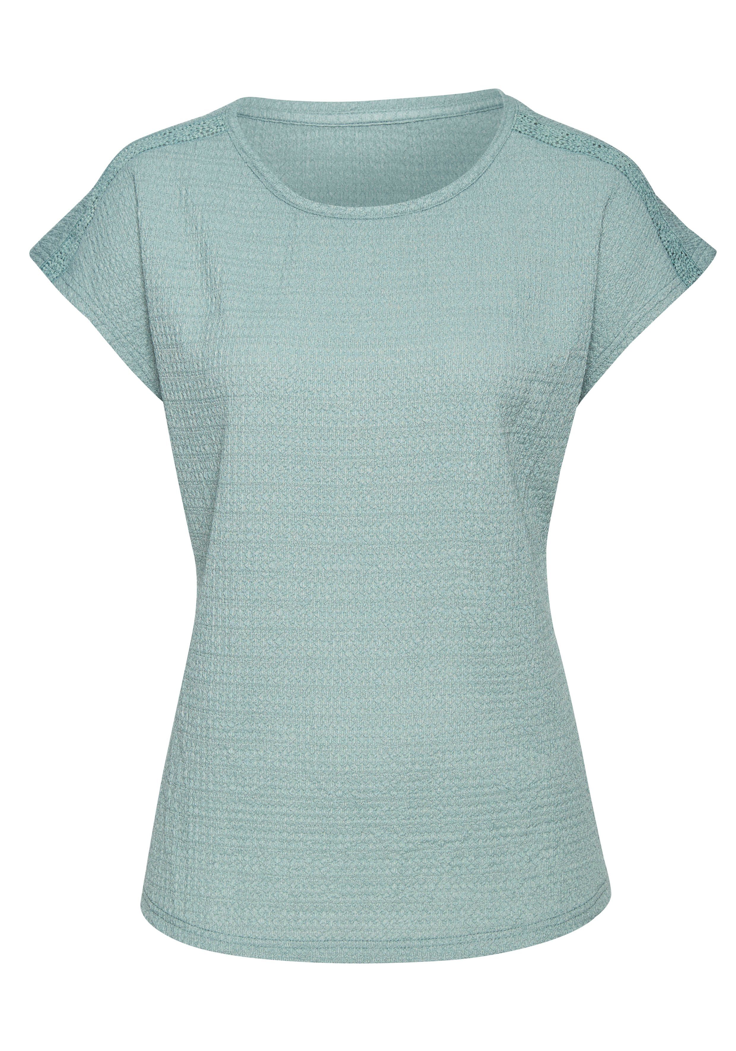 Vivance Shirt met korte mouwen Met decoratieve haak-inzet van kreukvrije crêpe-kwaliteit (2-delig, Set van 2)