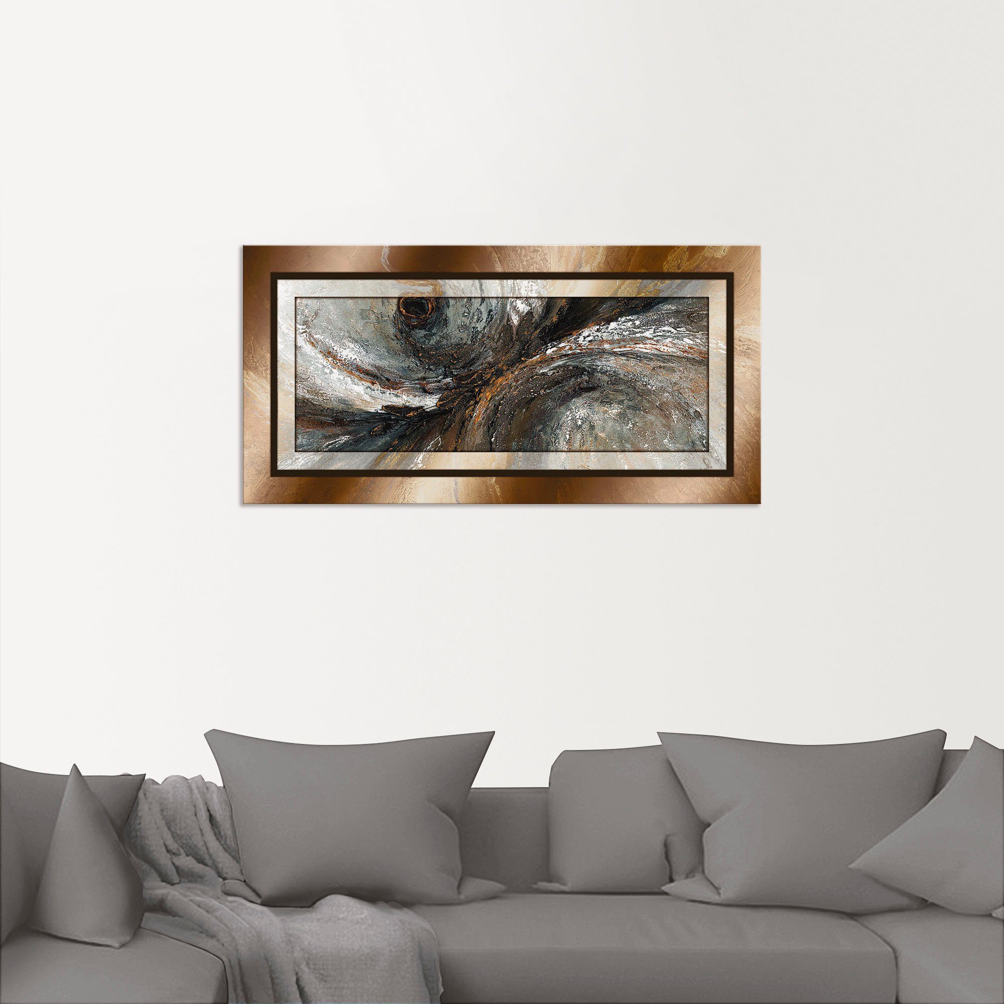 Artland Artprint Goudkleur abstract 2 als artprint van aluminium, artprint voor buiten, artprint op linnen, poster in verschillende maten. maten