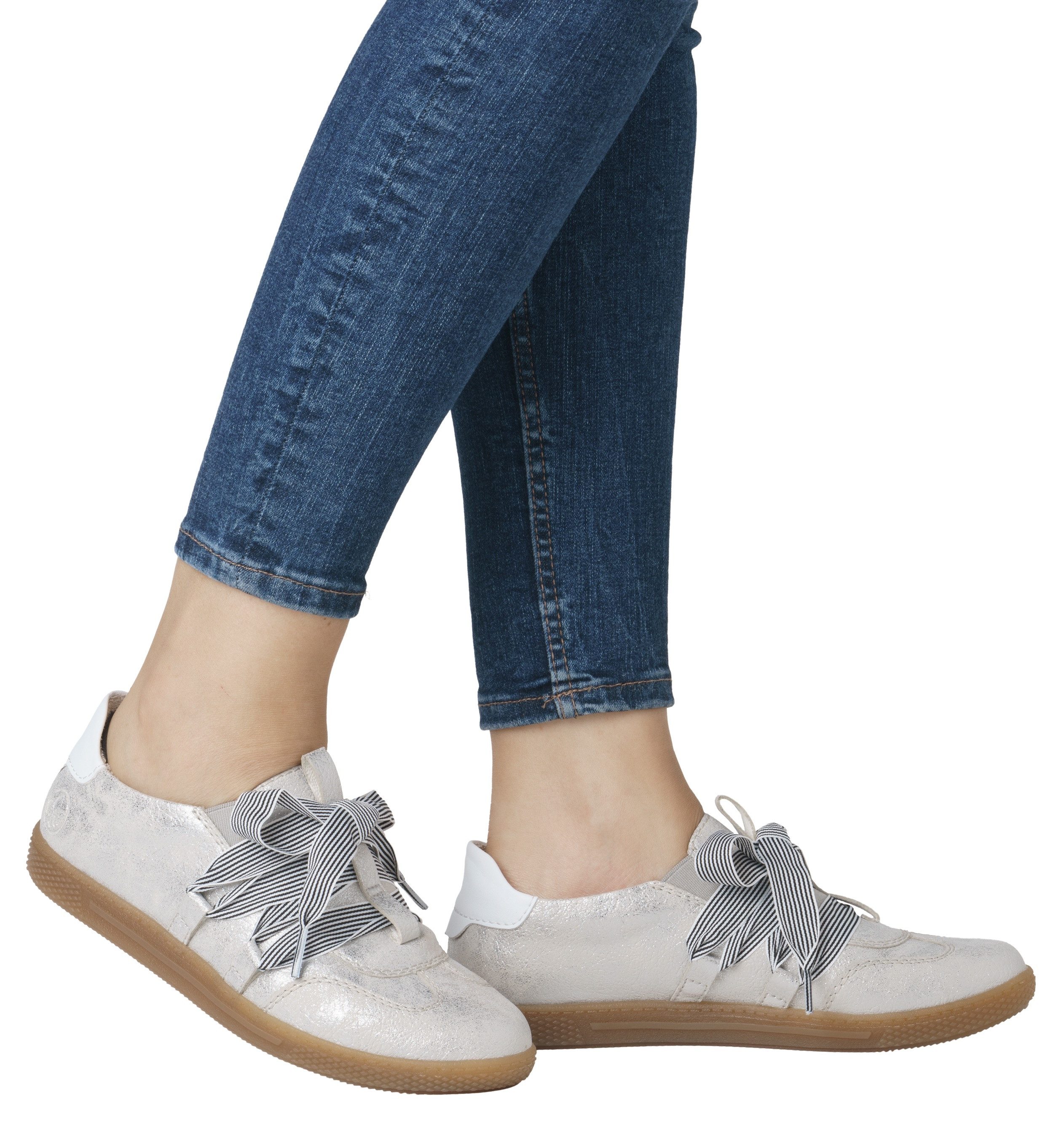 Rieker Slip-on sneakers , slipper, lage schoen, vrijetijdssneaker met modieuze veters