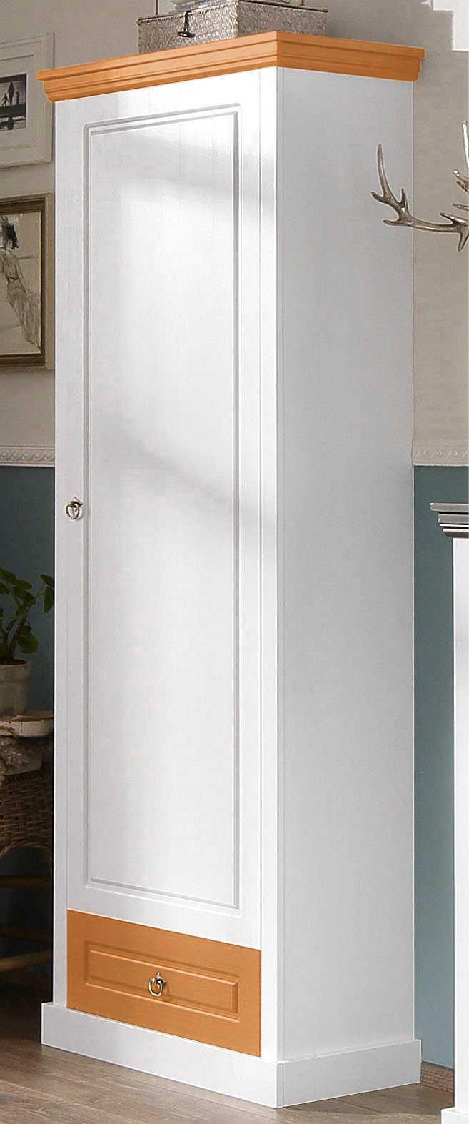 Home affaire Kledingkast Basilico van massieve dennen, fsc, breedte 67 cm, met kledingstang garderobekasten wit