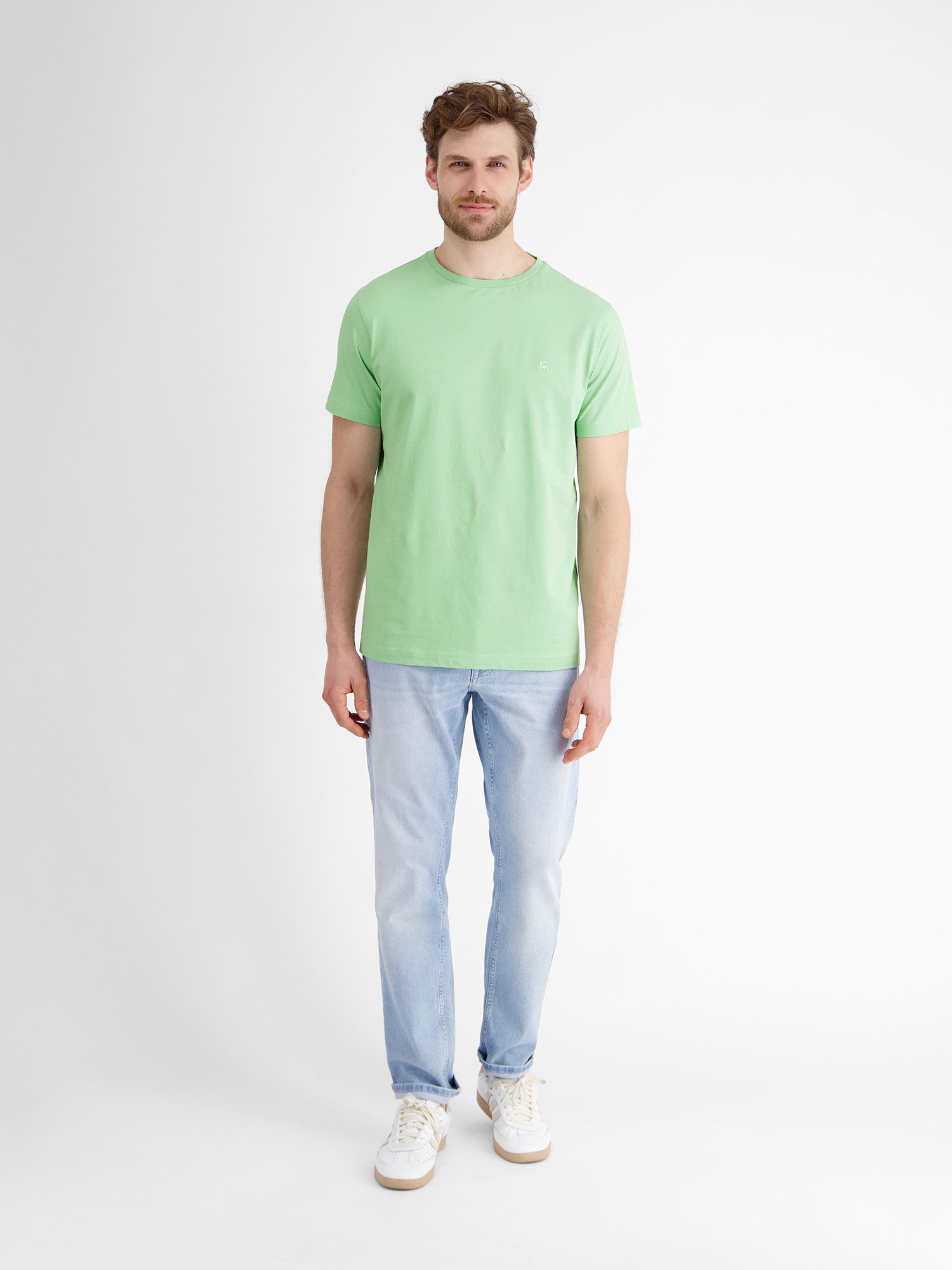 Lerros T-shirt LERROS basic T-shirt met logostiksel, effen