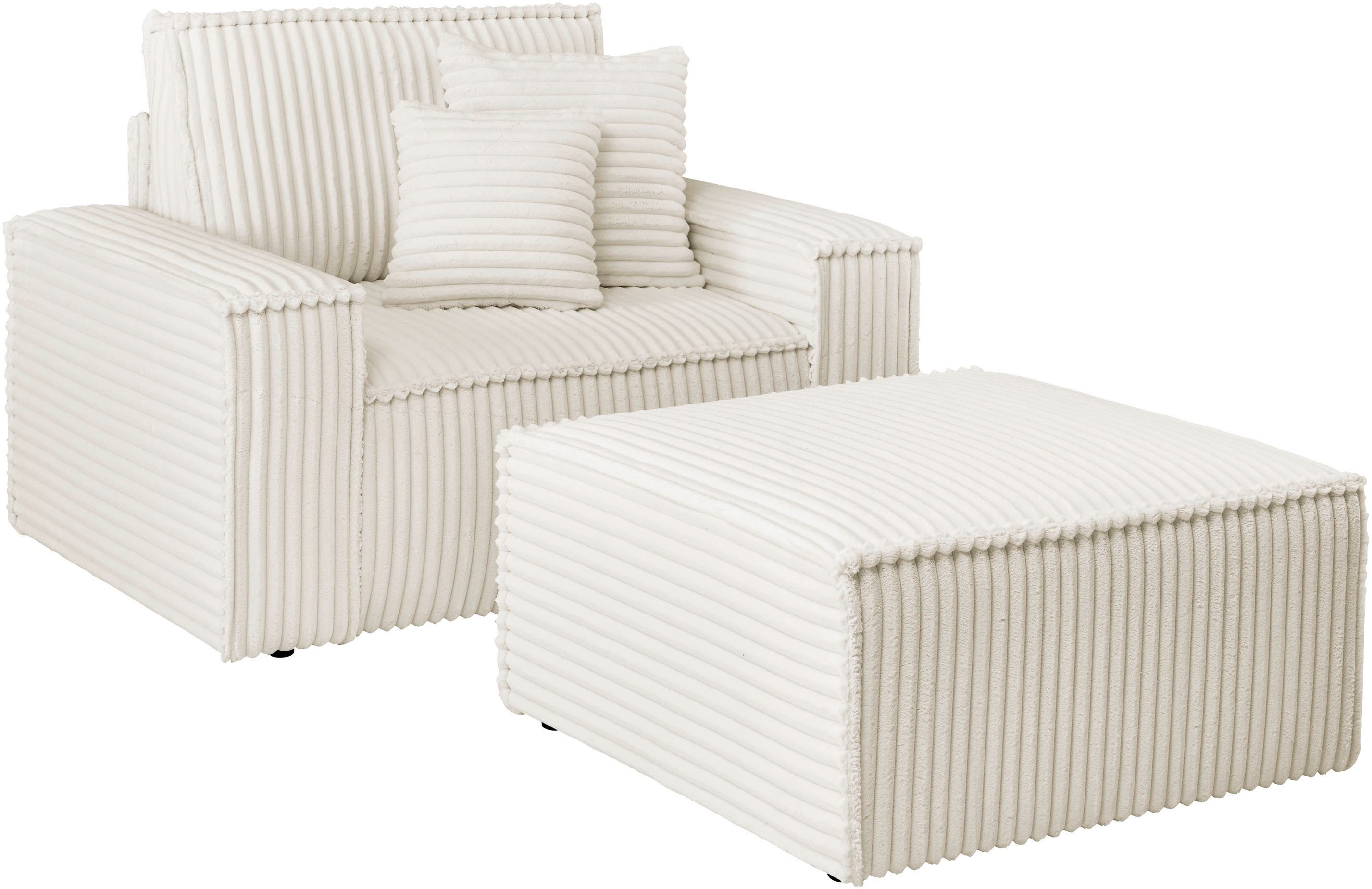 andas Loveseat Finnley Loveseat en hocker als set, passend bij de bekleding-serie Finnley (2-delig)