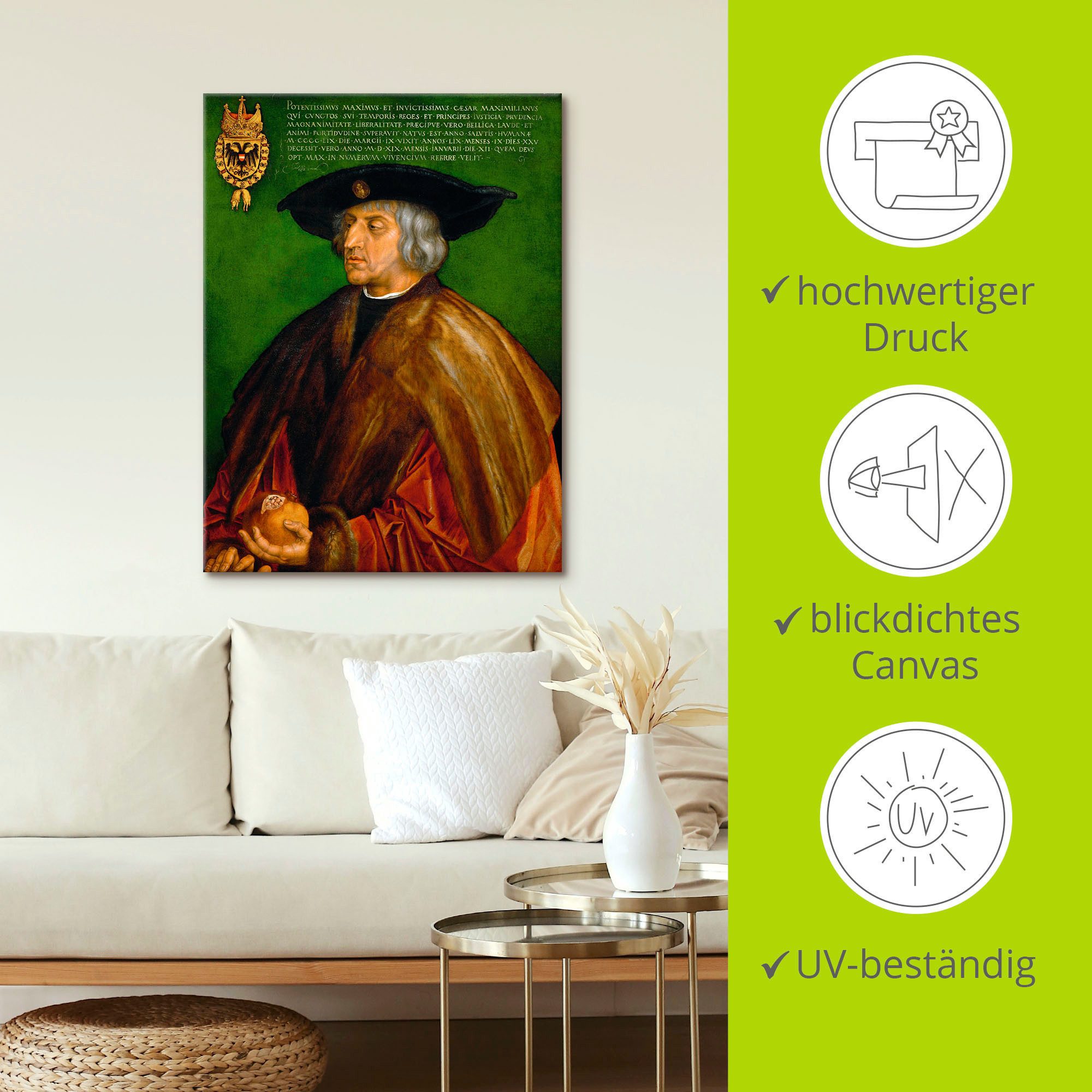 Artland Artprint op linnen Keizer Maximilian I. 1519.