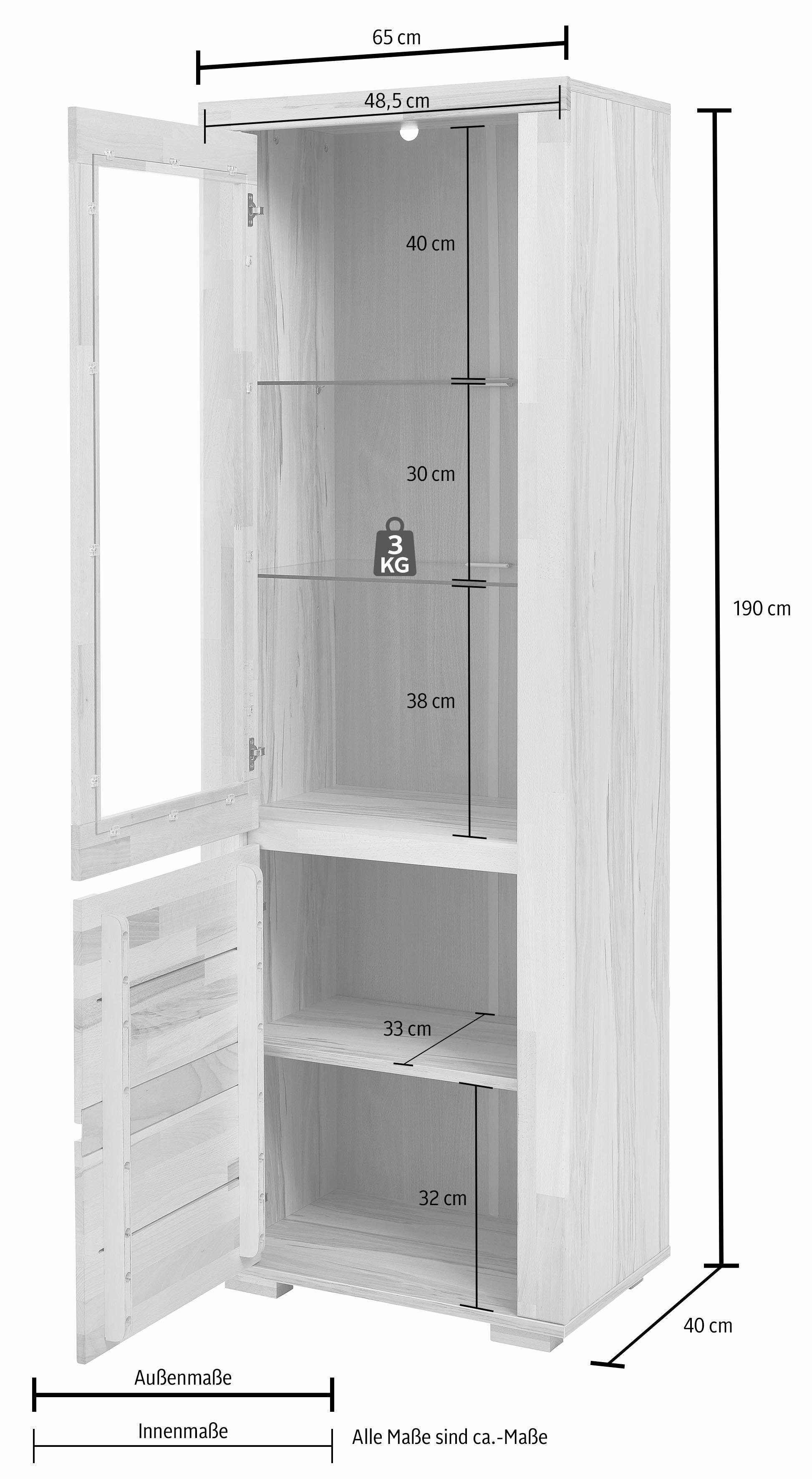 Home affaire Vitrinekast Denis Hoogte 190 cm