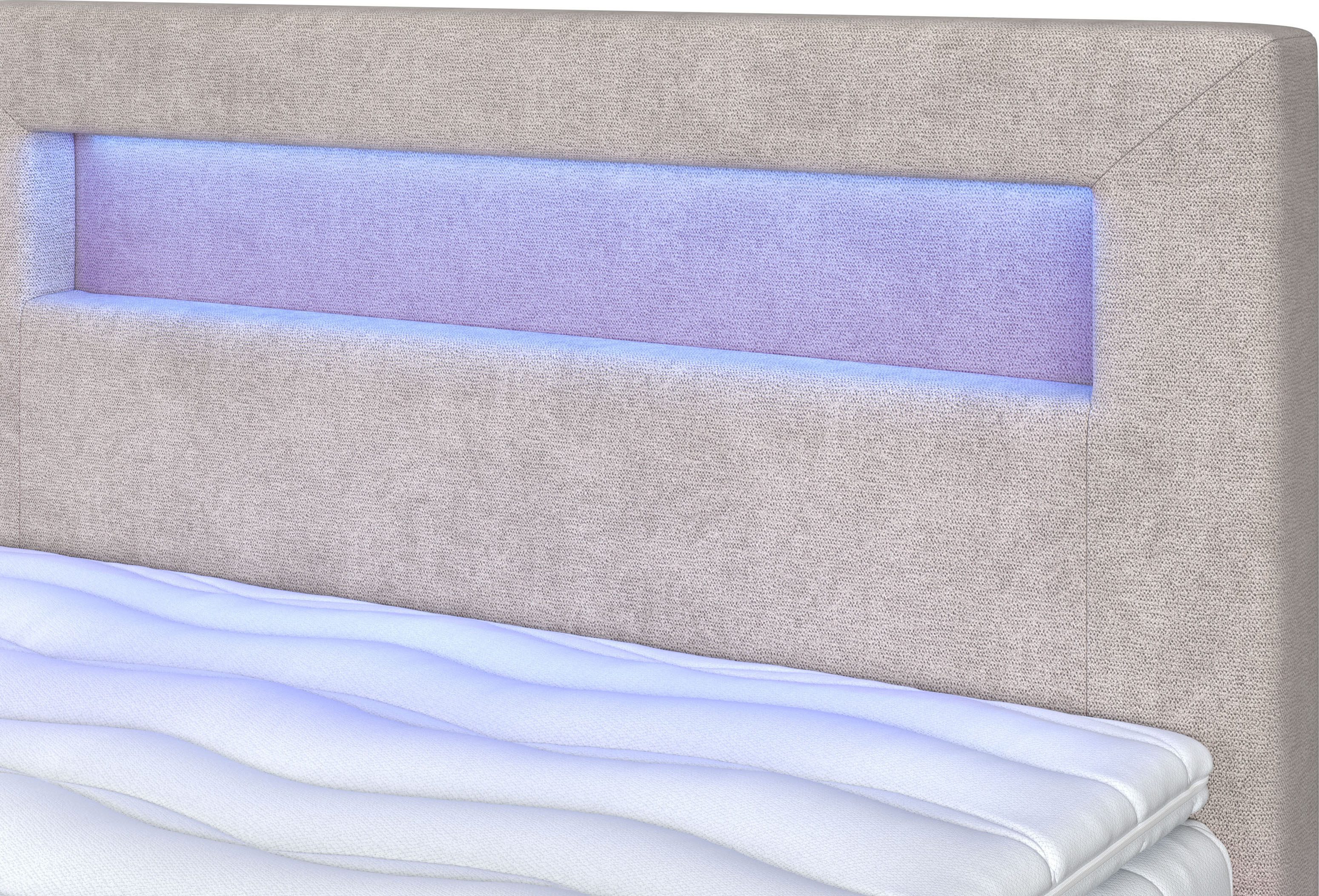 COTTA Boxspring Kelly uitgerust met led-licht, incl. bedlade