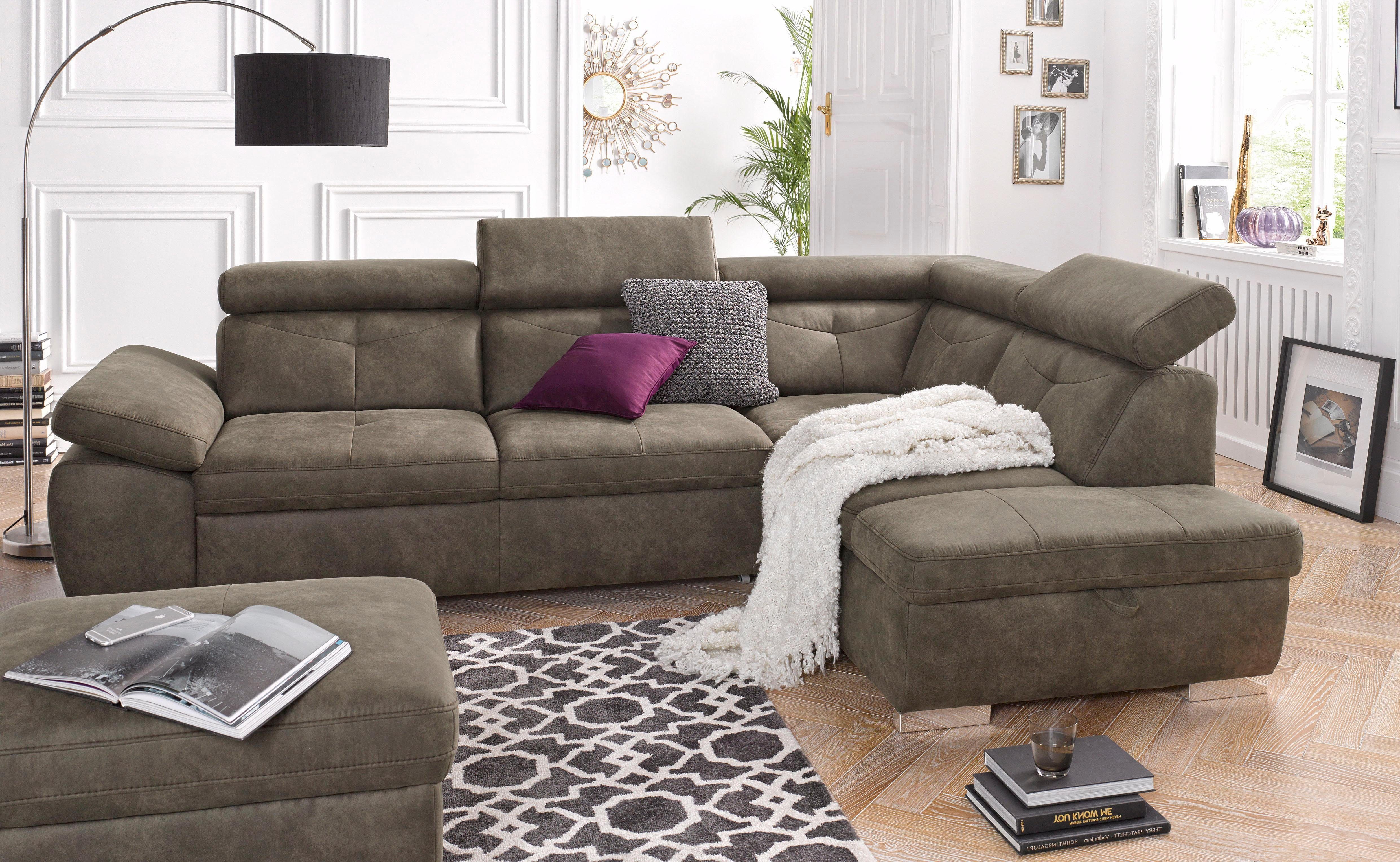 exxpo - sofa fashion Hoekbank Spring, super comfortabel en comfortabel met arm- en hoofdsteunfunctie