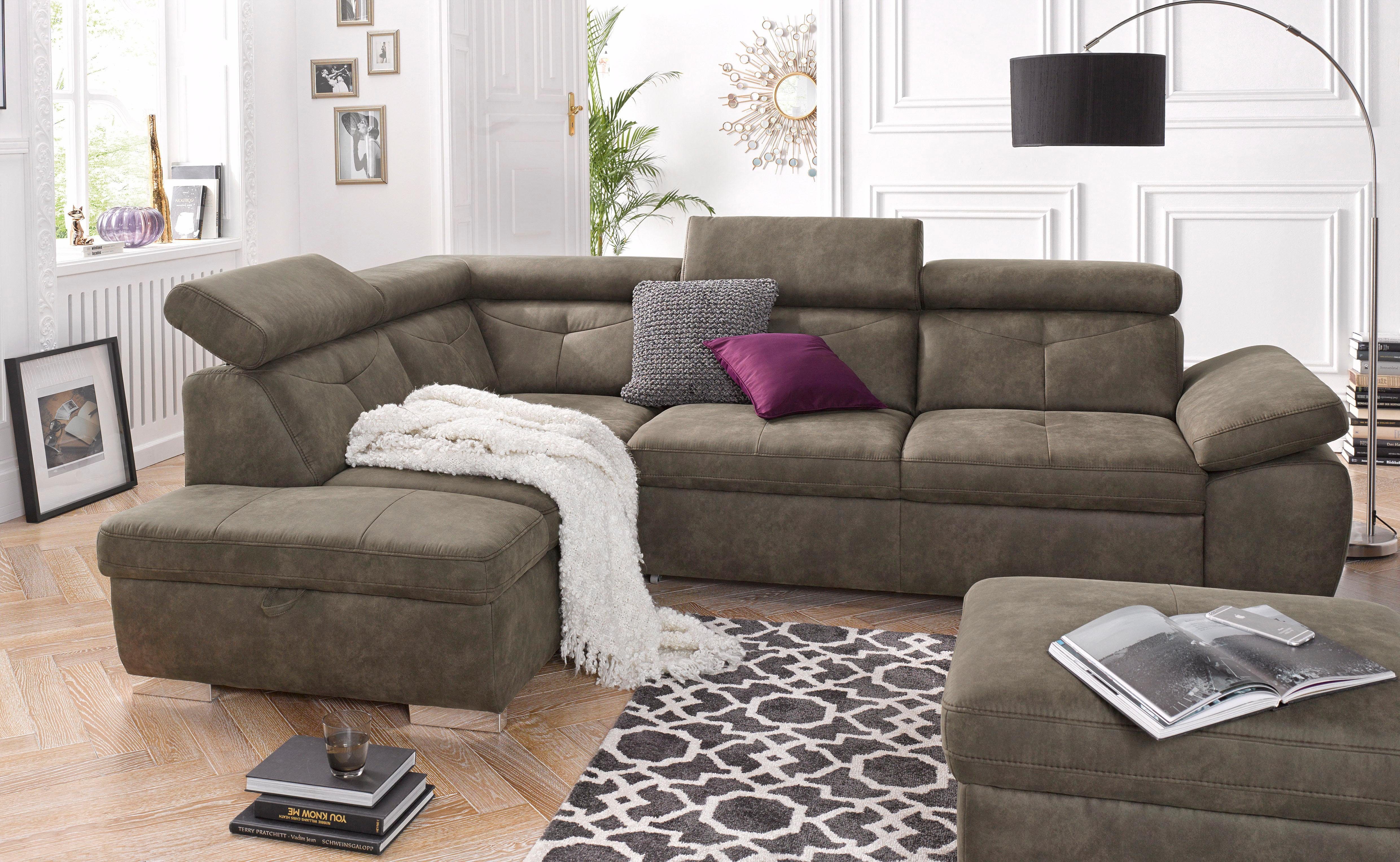 exxpo - sofa fashion Hoekbank Spring, super comfortabel en comfortabel met arm- en hoofdsteunfunctie