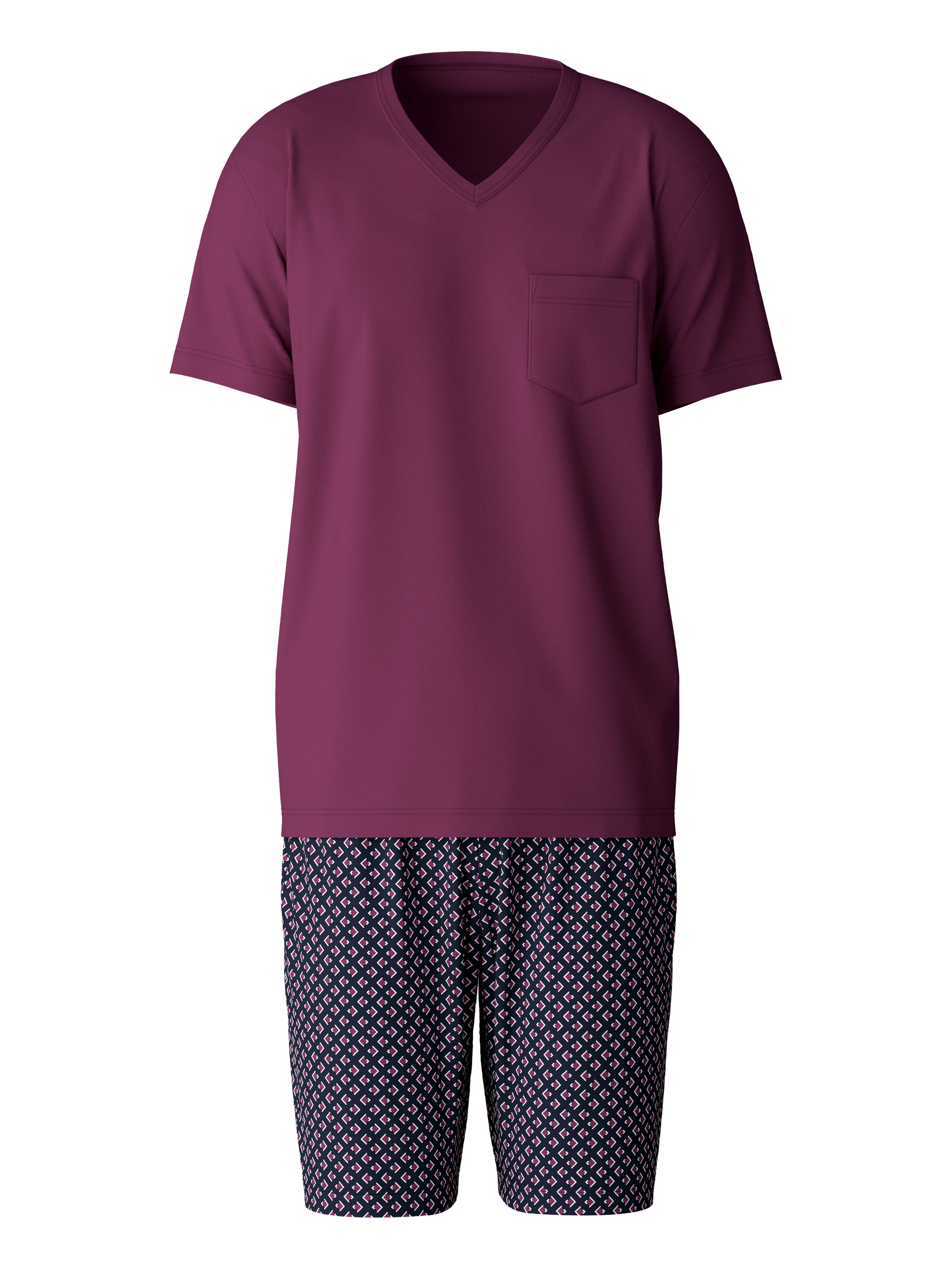 CALIDA Shortama Relax Streamline met v-hals en opgestikte borstzak (set, 2-delig)