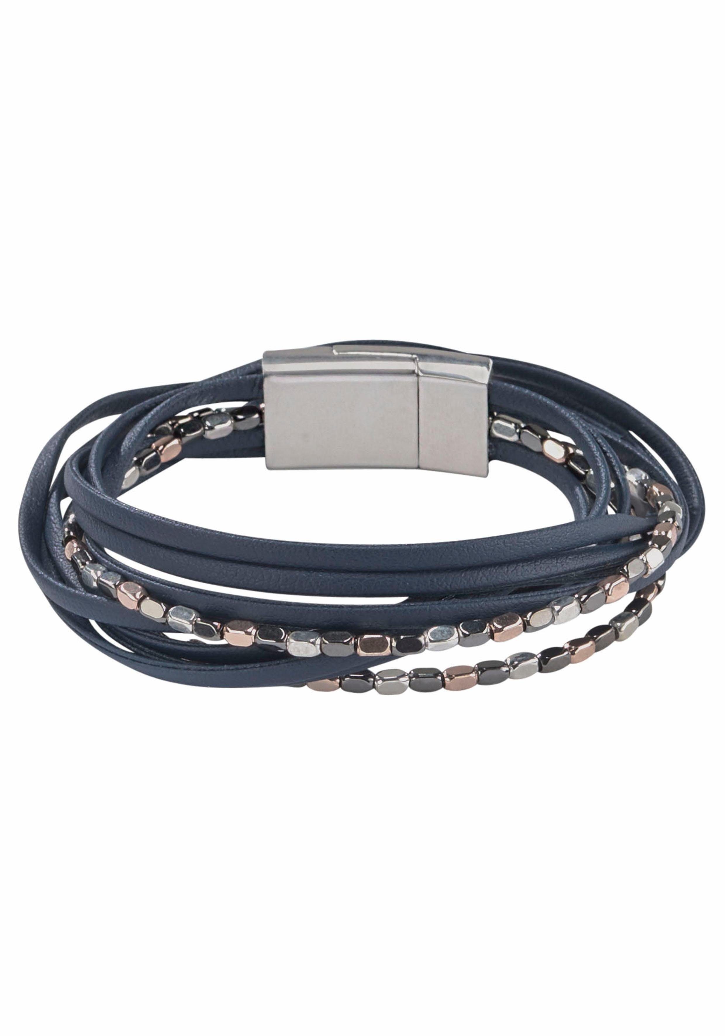 Firetti Wikkelarmband Meerreihig, met metalen elementen (1-delig) dames armbanden blauw