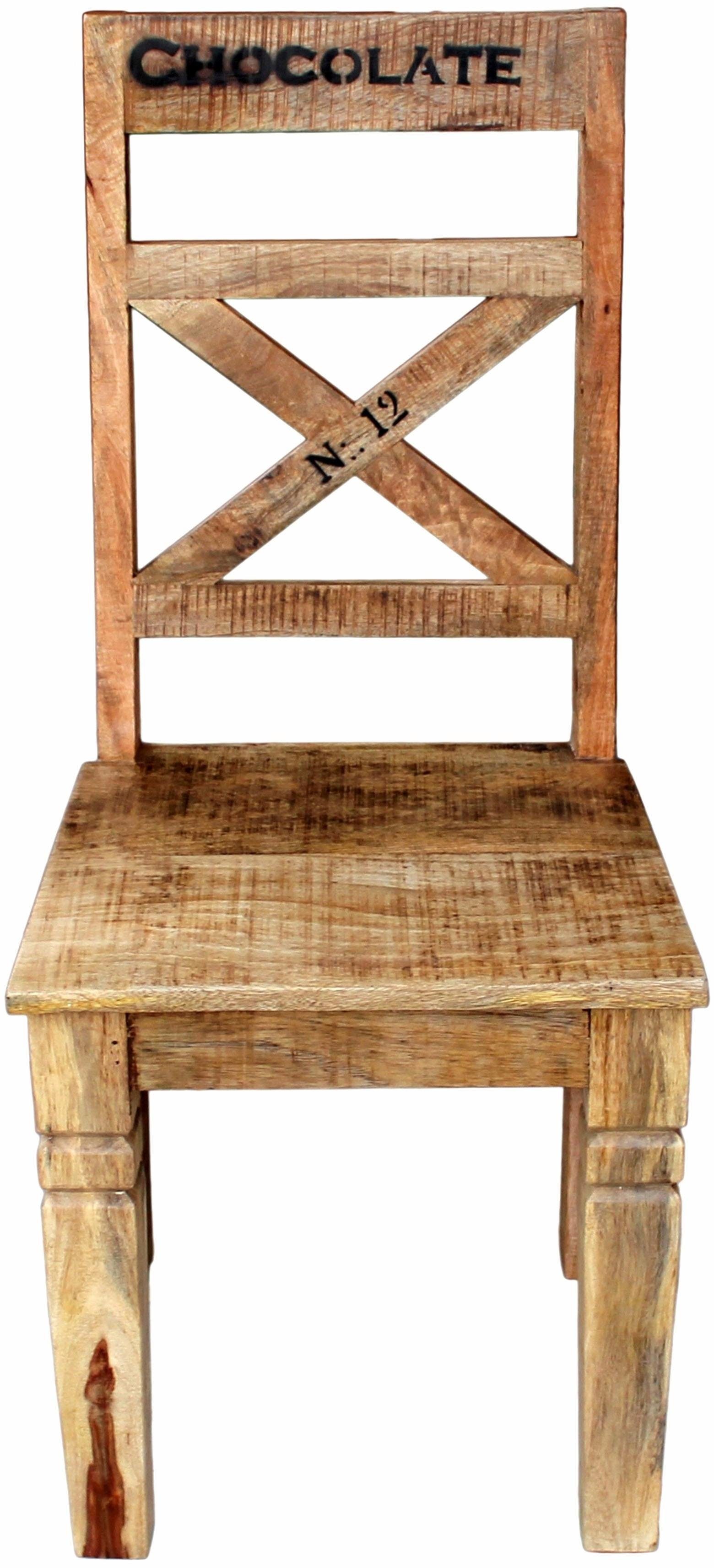 SIT Stoel met 4 poten Rustiek (set, 2 stuks)