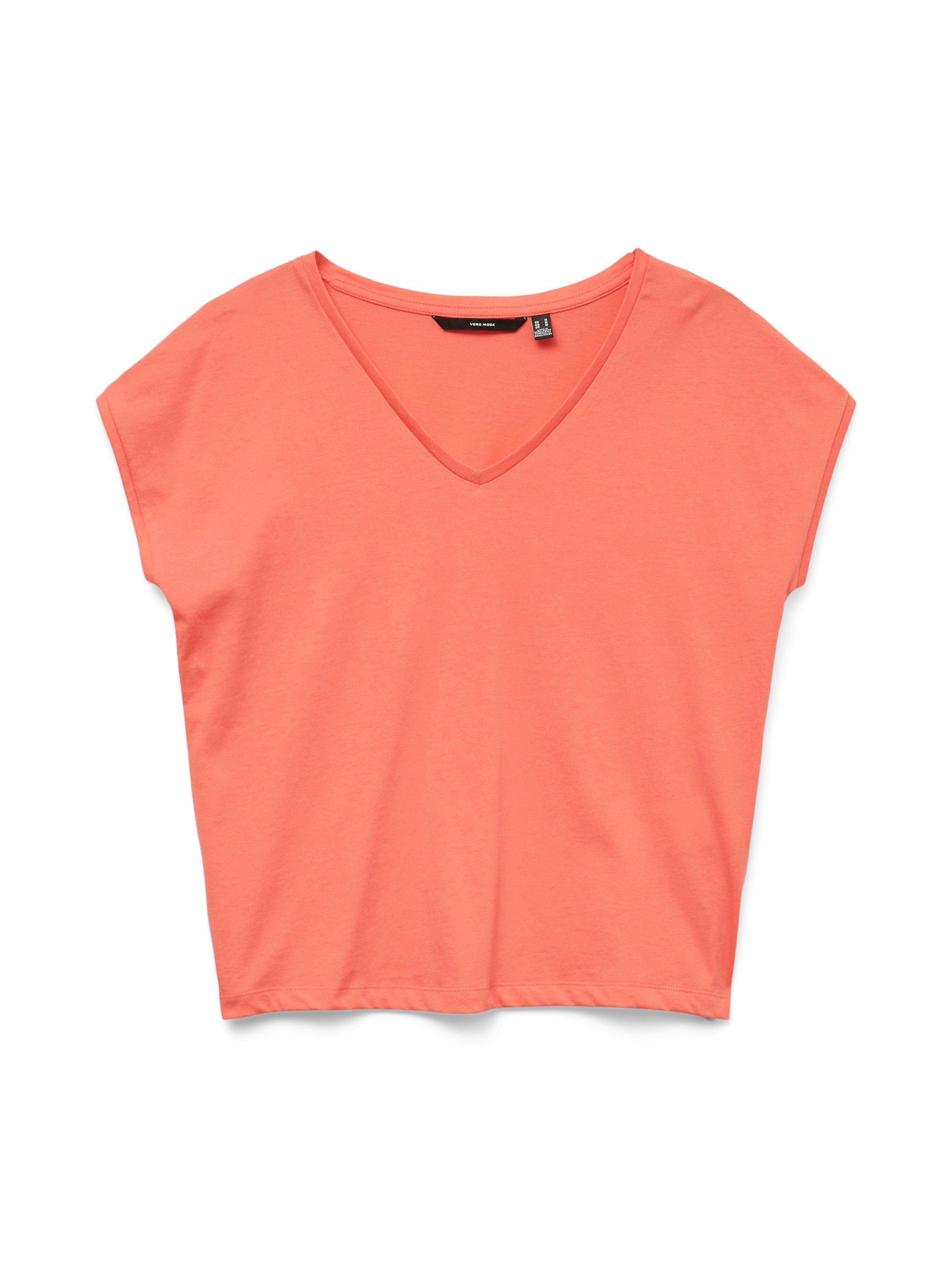 Vero Moda Shirt met korte mouwen VMLUNA SS V-NECK TEE JRS NOOS
