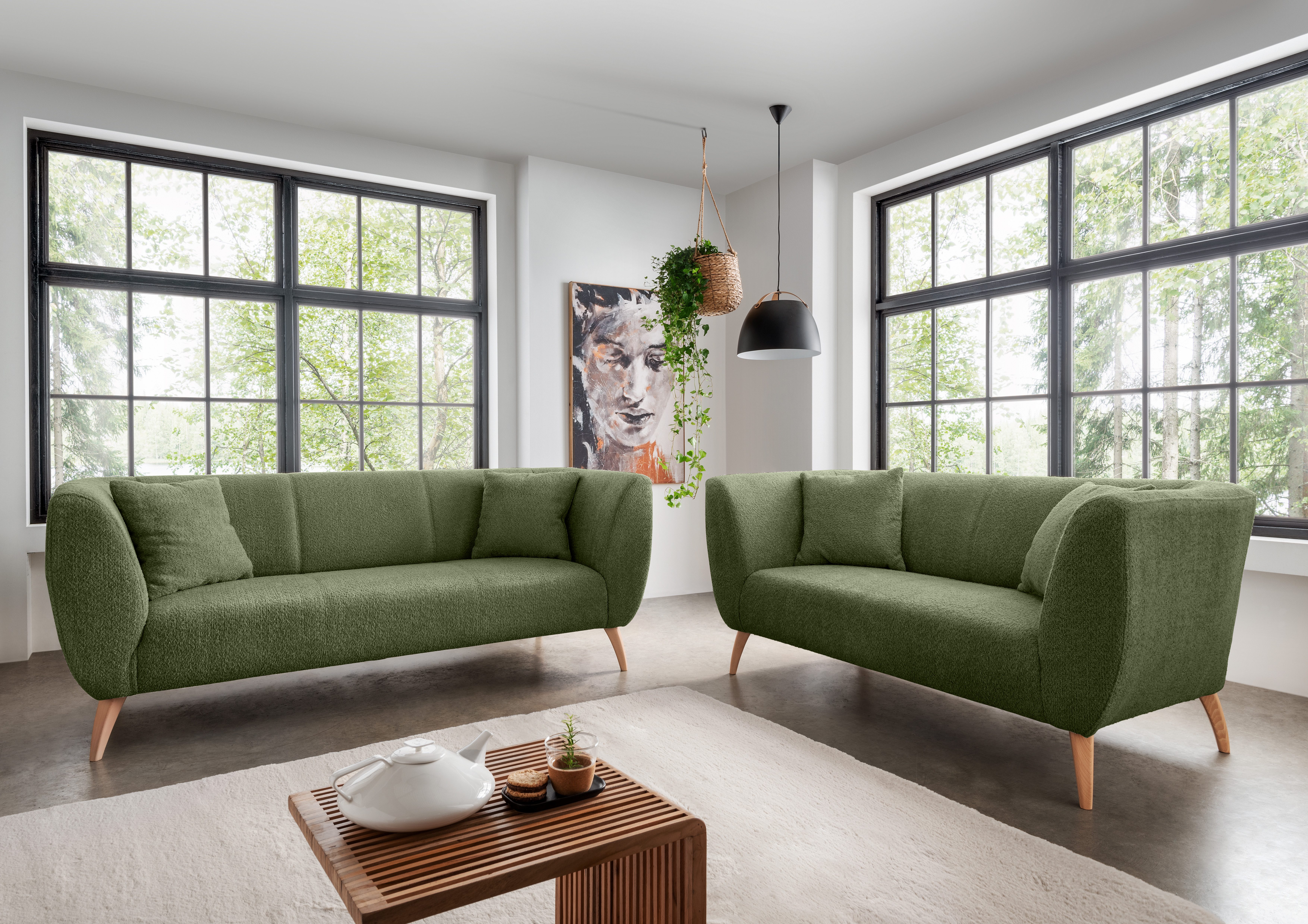 INOSIGN 2-zitsbank twee verschillende pootkleuren naar keuze
