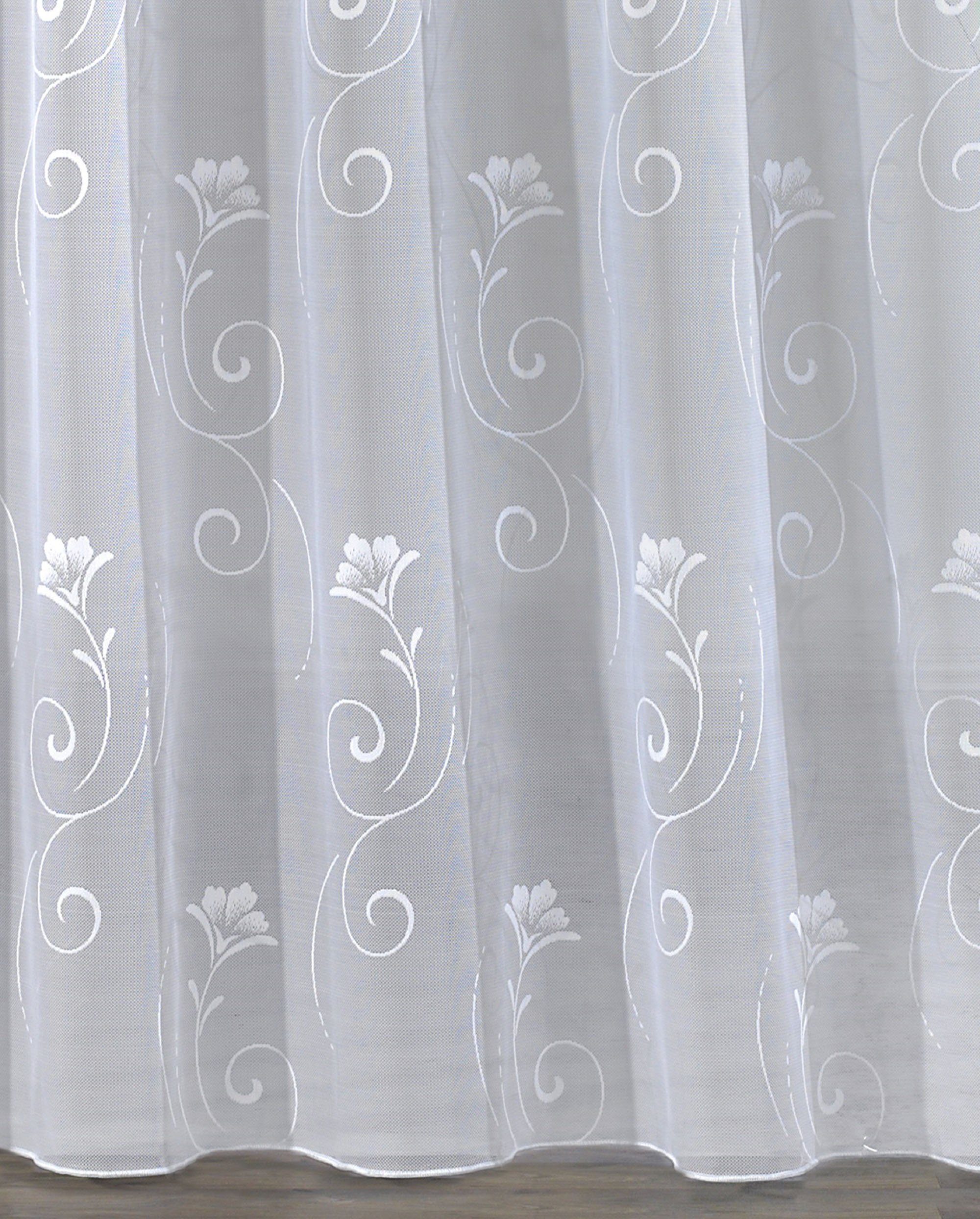 Weckbrodt Gordijn Lilly Jacquard, gestructureerd, allover, motief, bloemig, loodband, store (1 stuk)