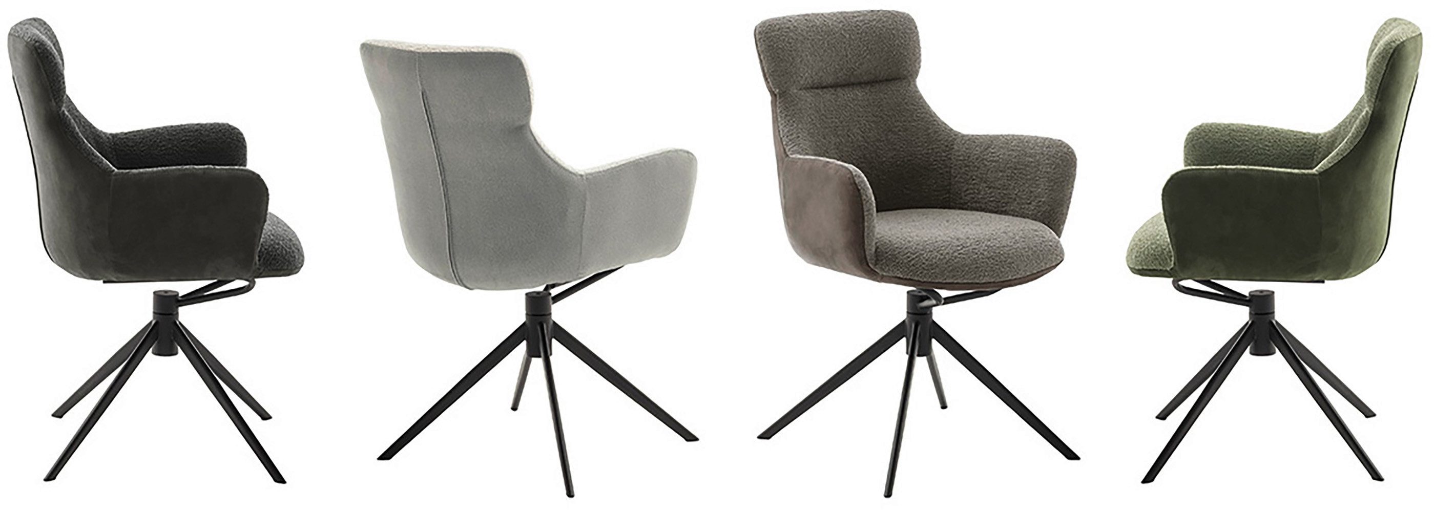 MCA furniture Eetkamerstoel (2-set), draaibaar 360°, draai- & schommelfunctie, zithoogte ca. 50 cm