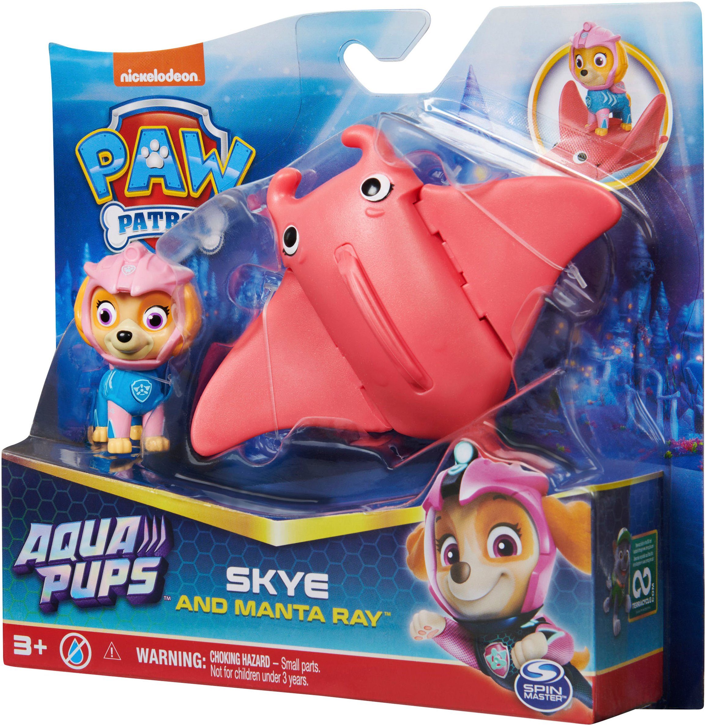 Spin Master Speelfiguur Paw Patrol - Aqua Pups - Hero Pups Solid Skye (set)