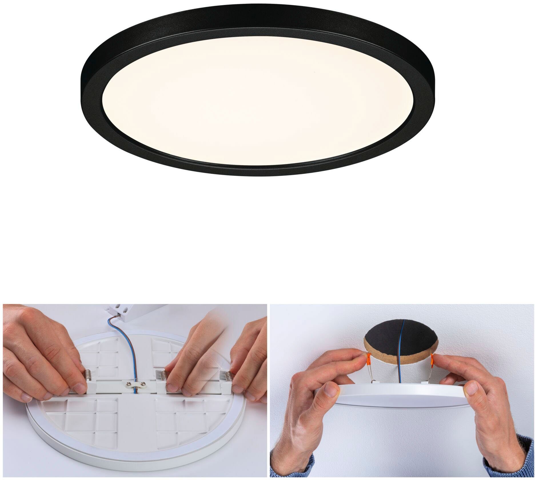 Paulmann Ledinbouwlamp LED Inbouwpaneel Areo VariFit IP44 rond 175mm 3000K Zwart dimbaar (1 stuk)