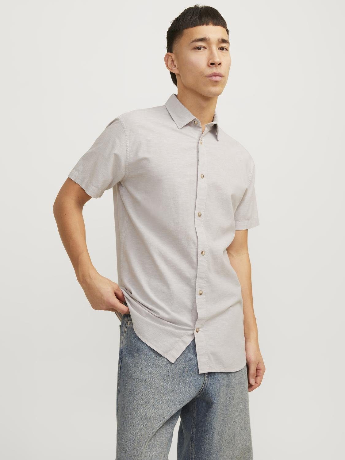 Jack & Jones Overhemd met korte mouwen JJESUMMER LINEN BLEND SHIRT SS SN