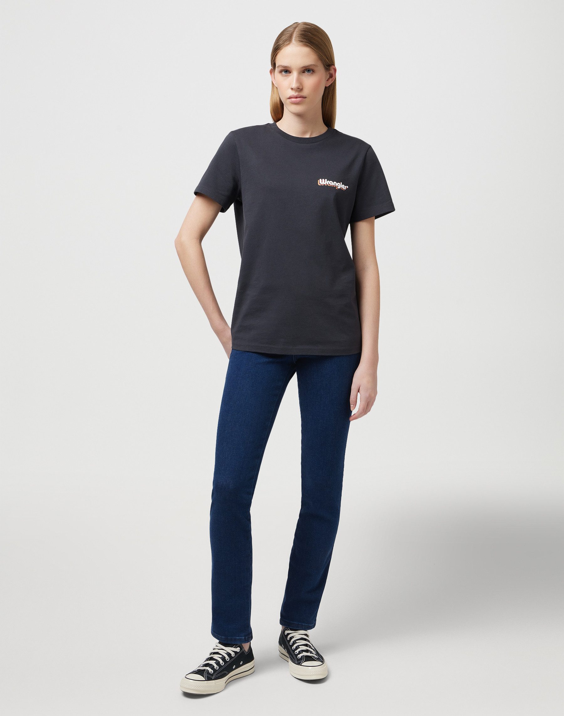 Wrangler 5-pocket jeans met contrastkleurige naden